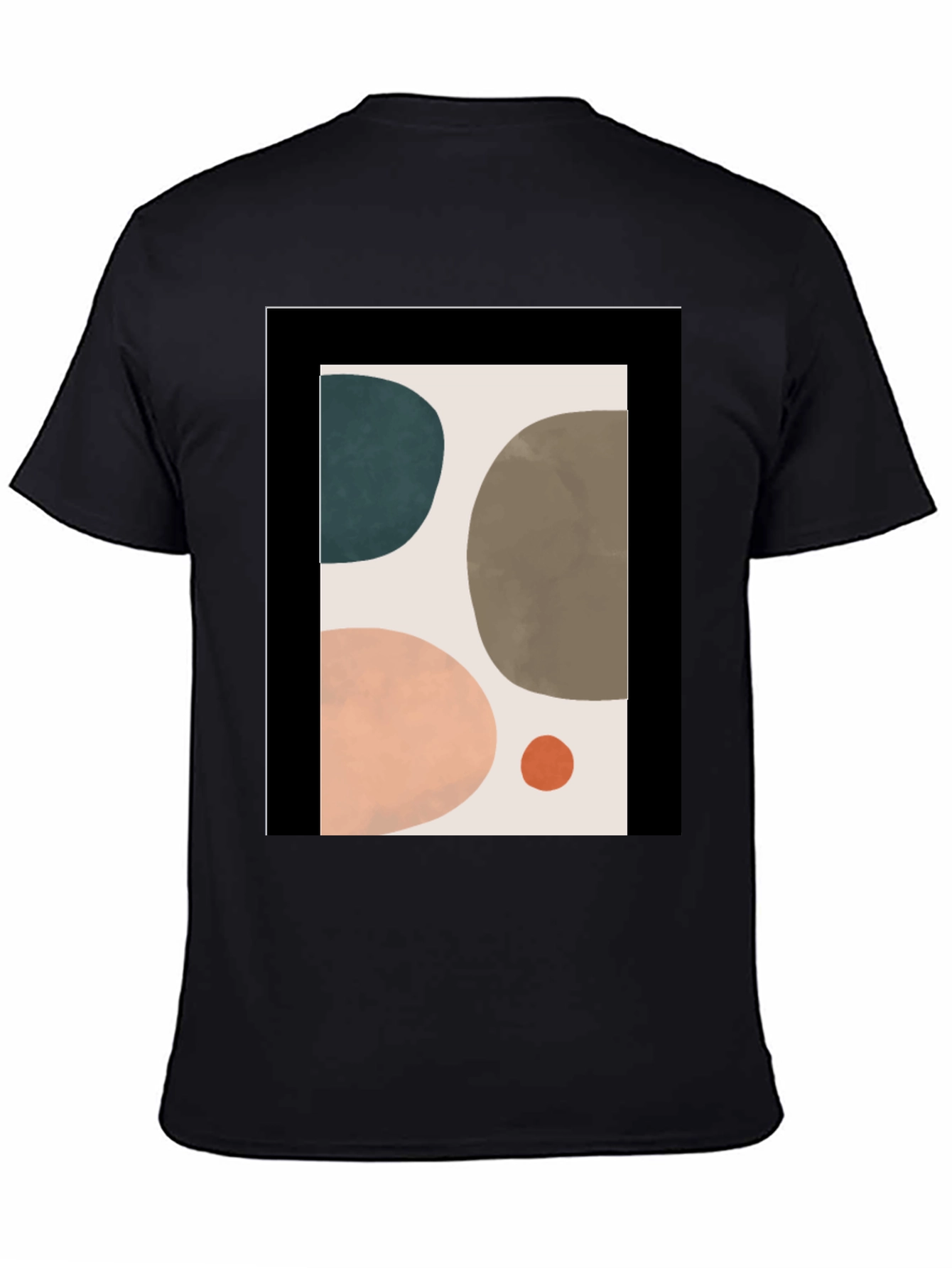 Black Abstract Art T-Shirt - Modern Design Tee view 4