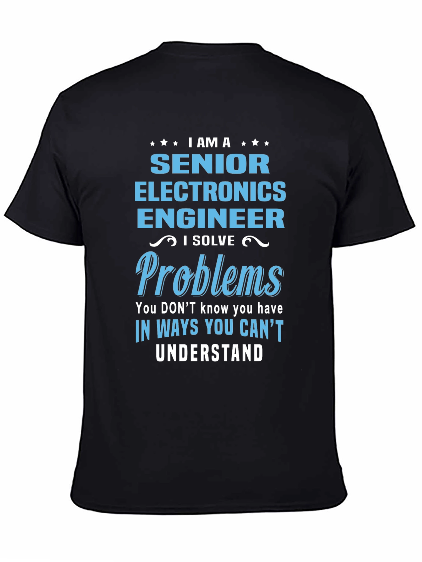 Black Senior Electronics Engineer T-Shirt view 4