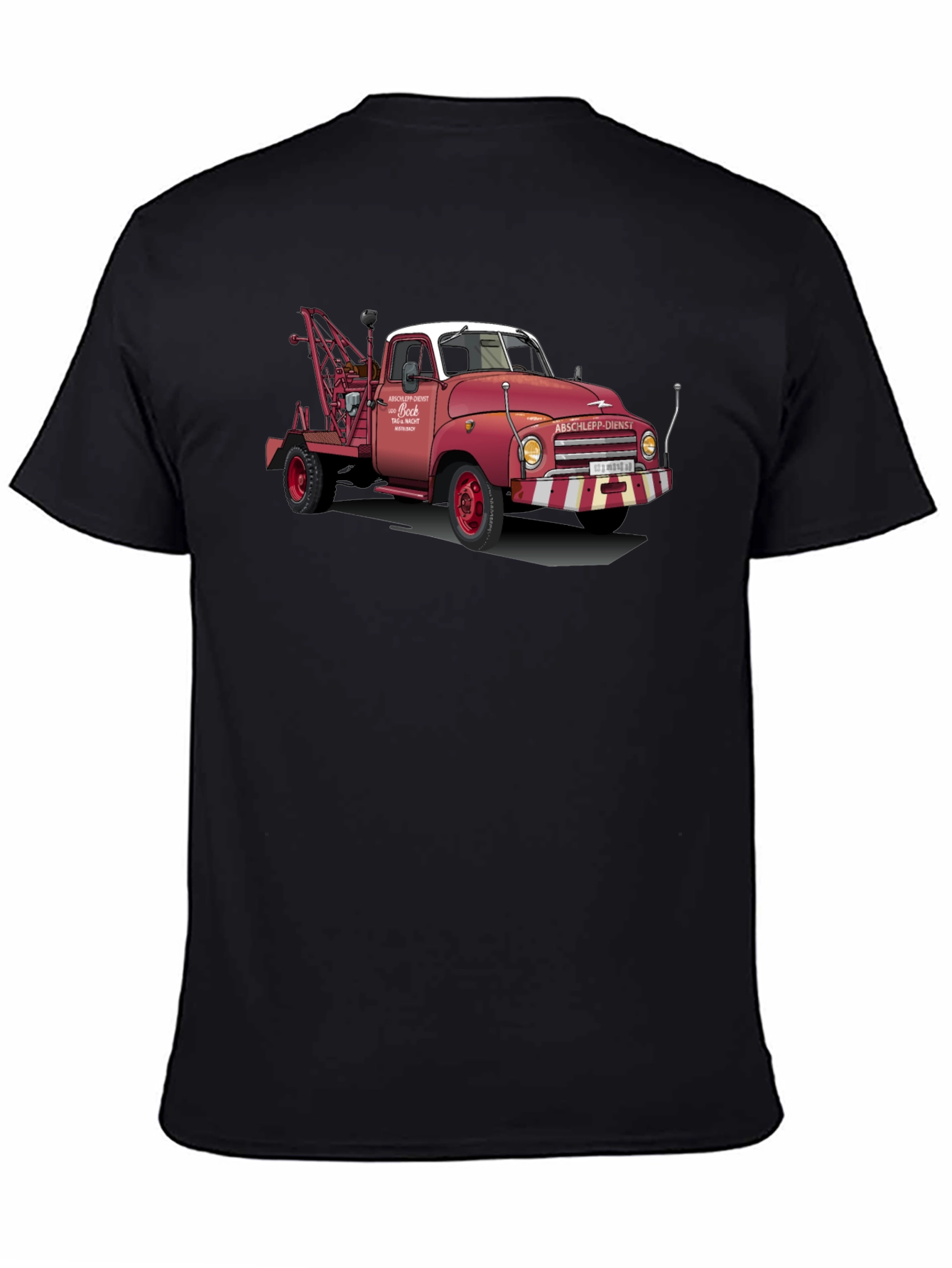 Black Vintage Tow Truck Graphic Tee view 4