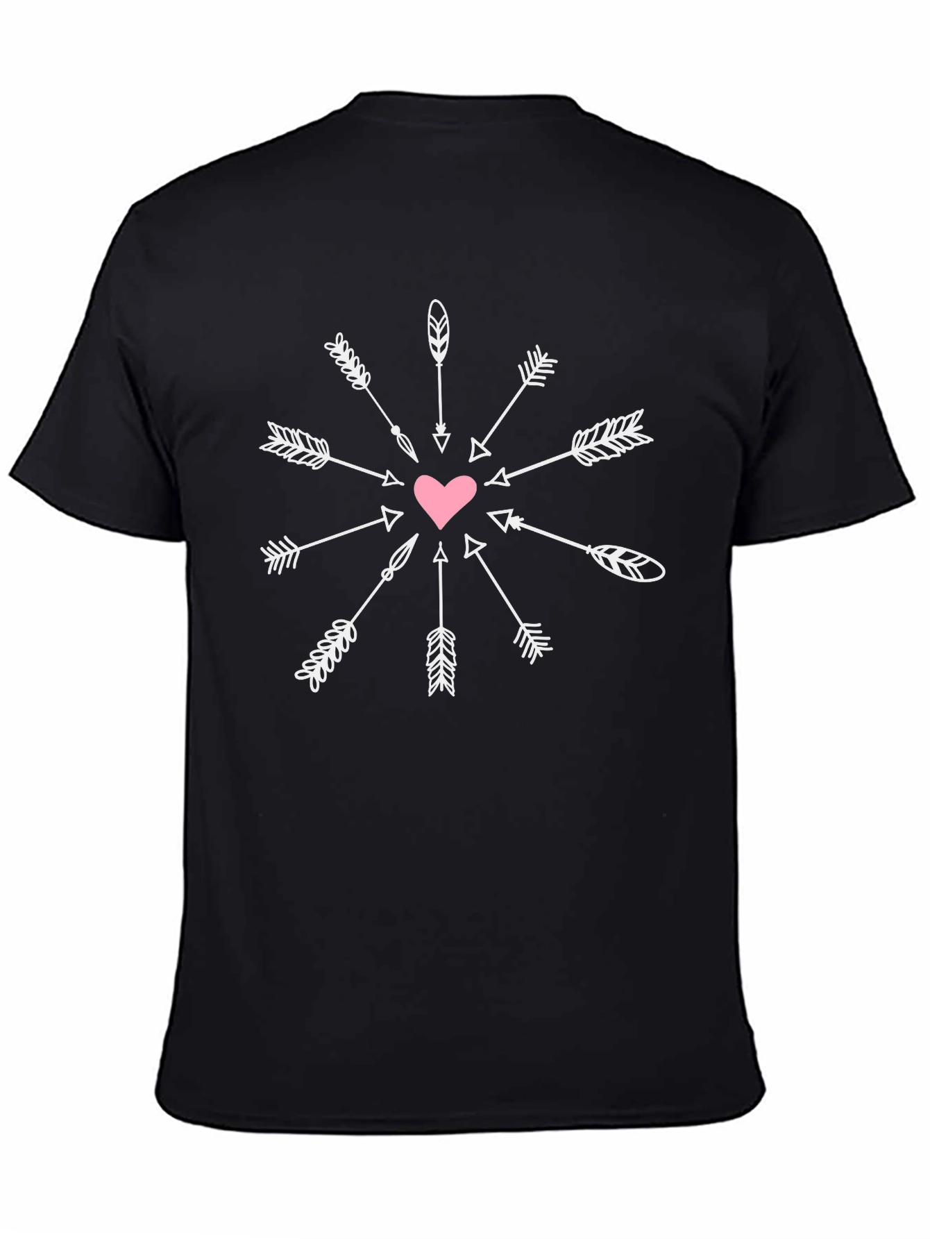 Black Heart & Arrow Graphic Black T-Shirt view 4