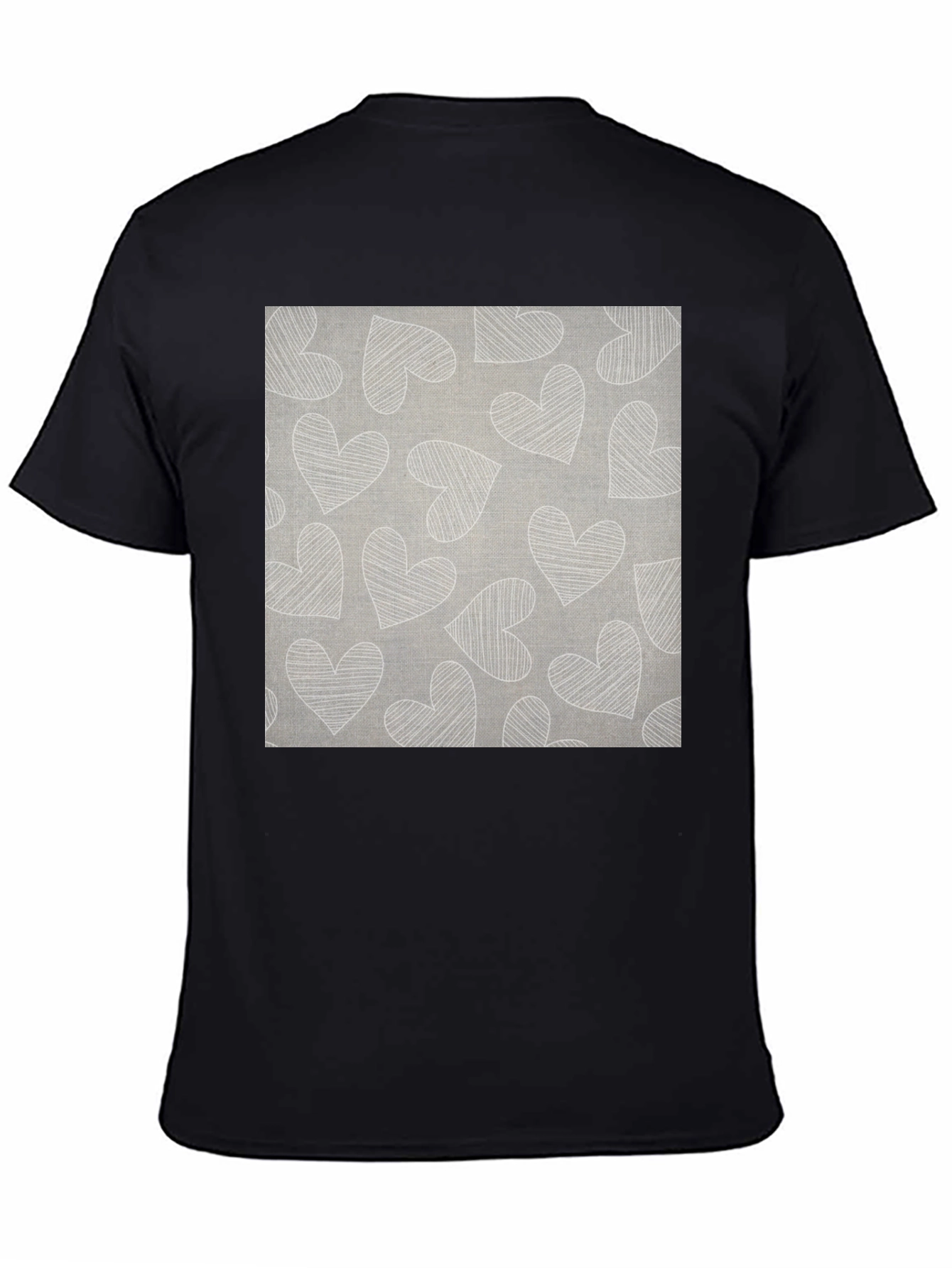 Black Heart Pattern Graphic Tee view 4