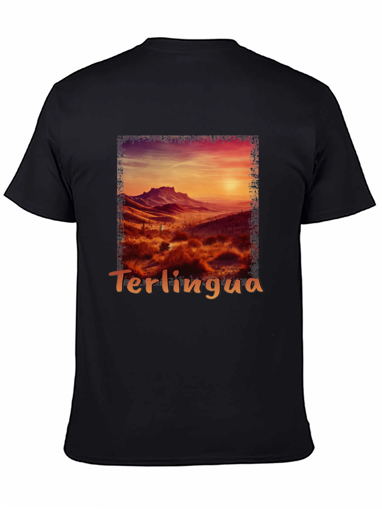 Black Terlingua Sunset Graphic Tee - Desert Scene Shirt view 4