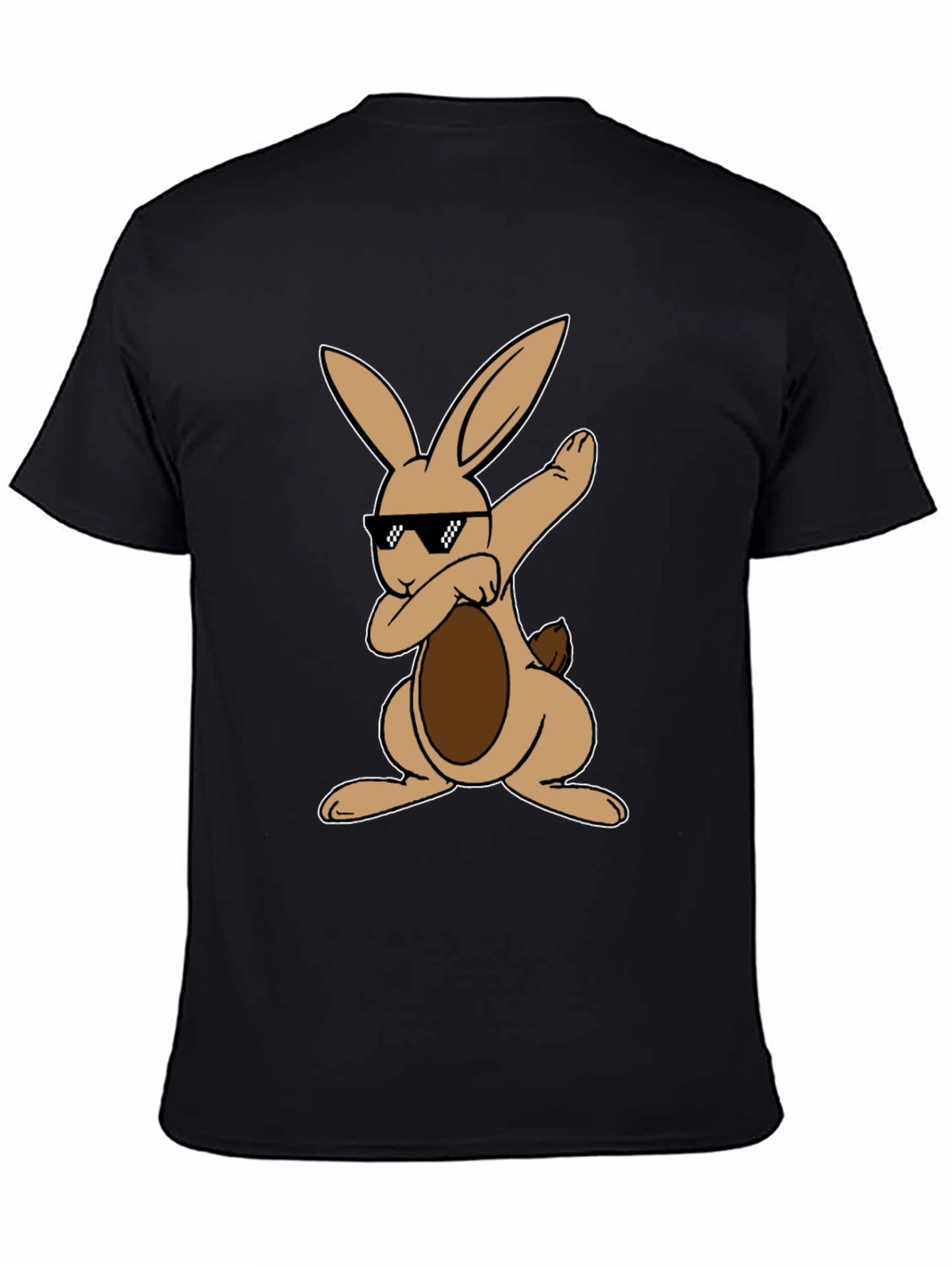 Black Dabbing Easter Bunny T-Shirt view 4