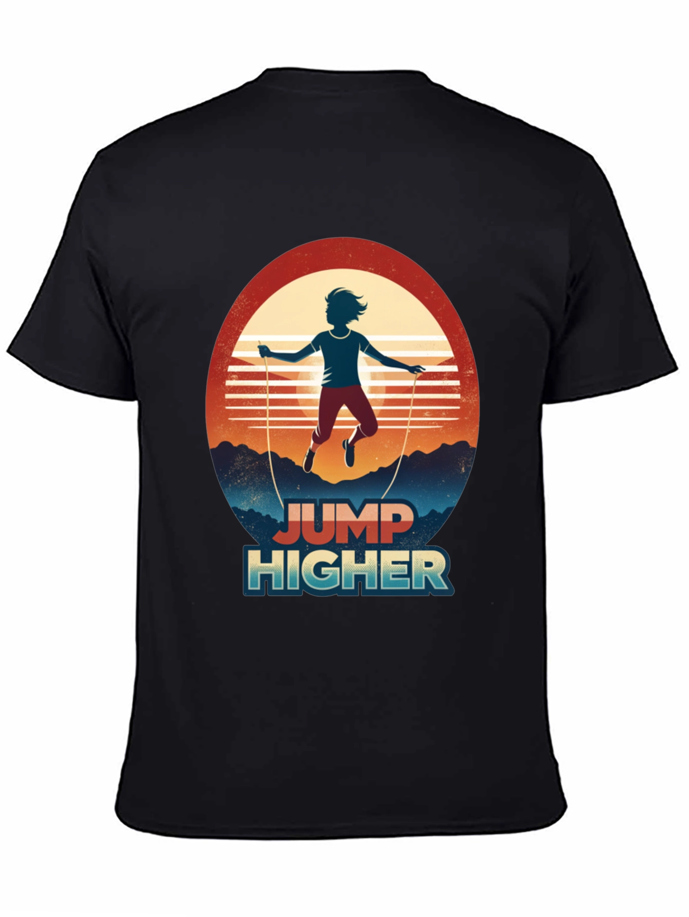 Black Jump Higher Graphic Tee - Retro Style view 4