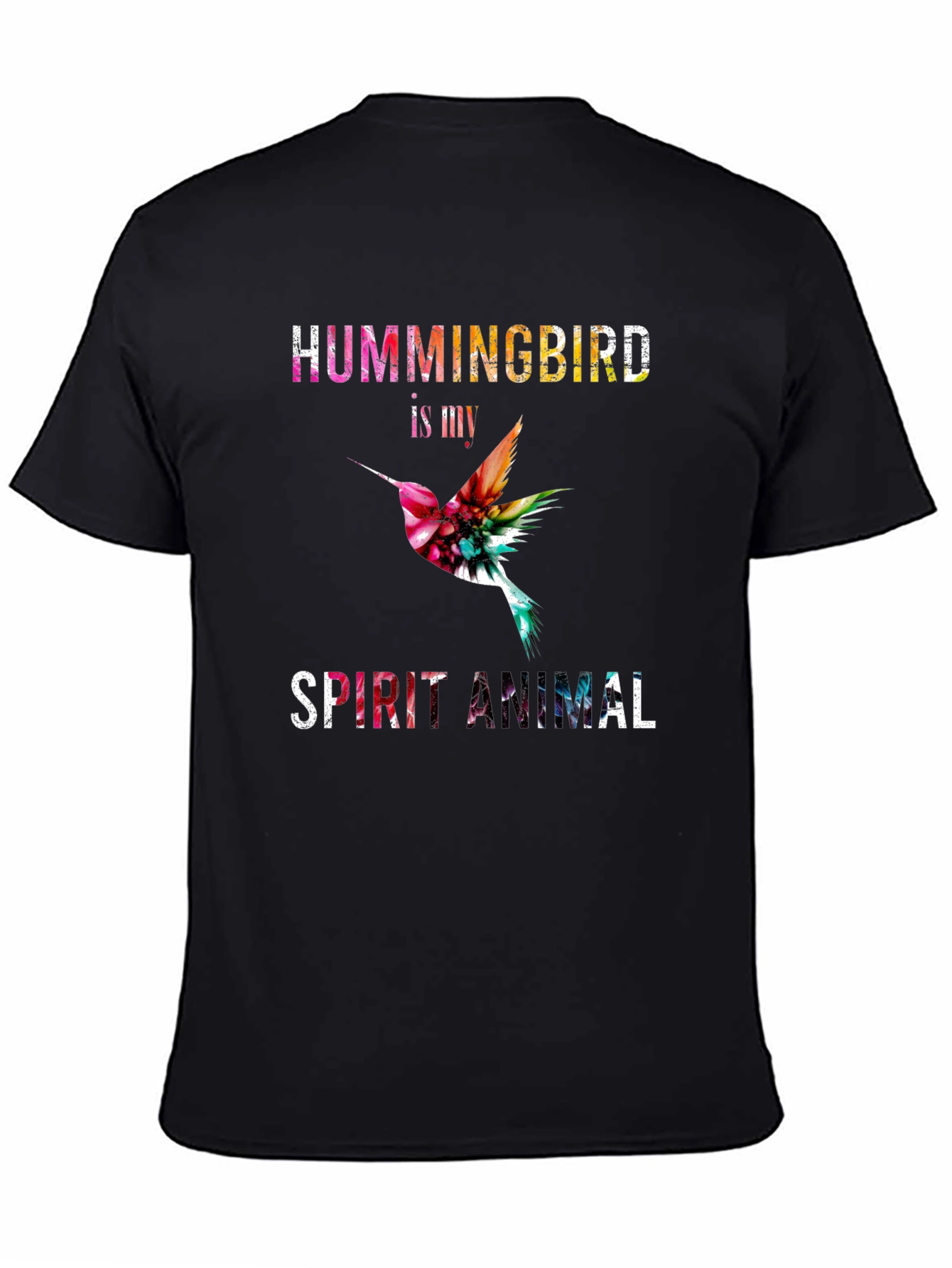 Black Hummingbird Spirit Animal Graphic Tee view 4