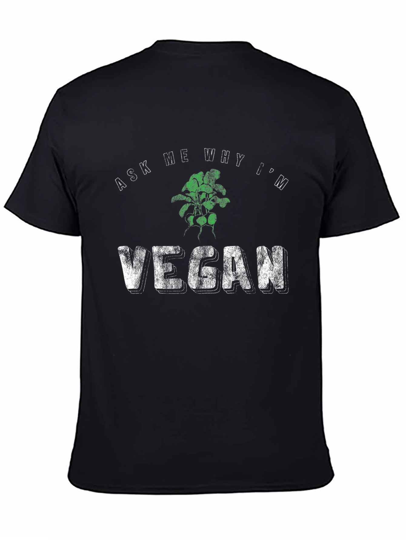 Black Ask Me Why I'm Vegan Graphic Tee - Black view 4