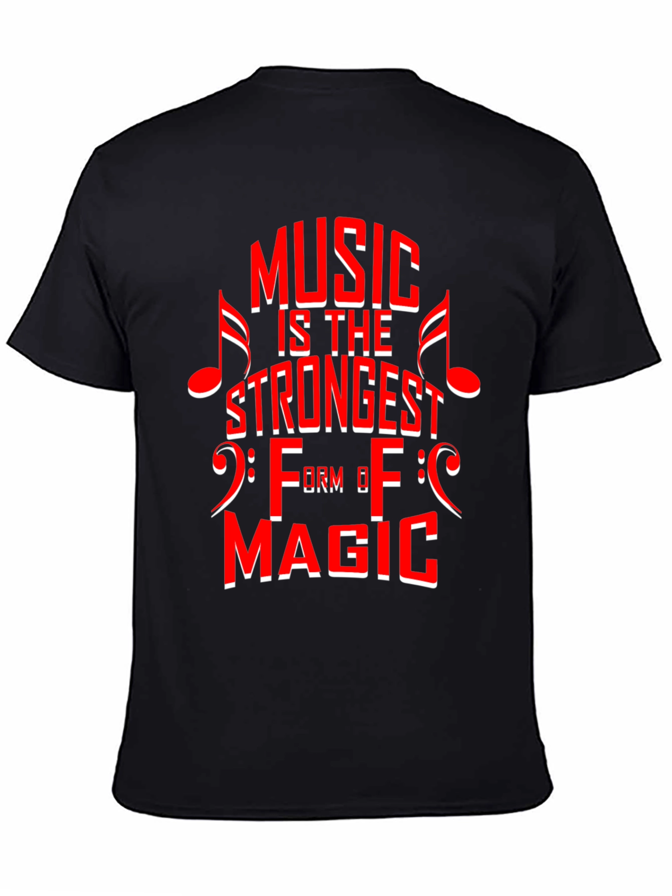 Black Music is Magic Graphic Tee - Black Cotton T-Shirt view 4