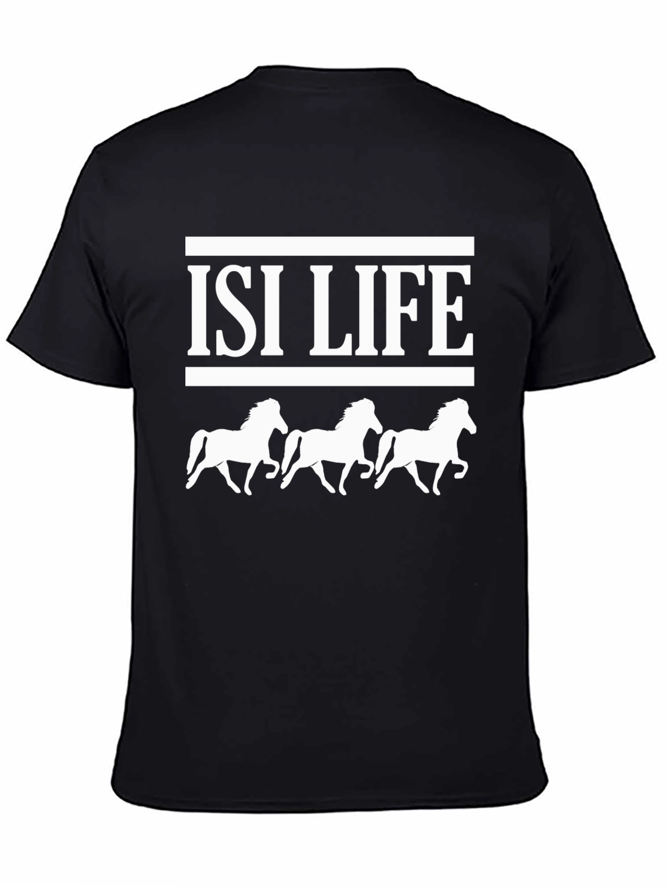 Black ISI Life Horse Graphic Tee - Black view 4