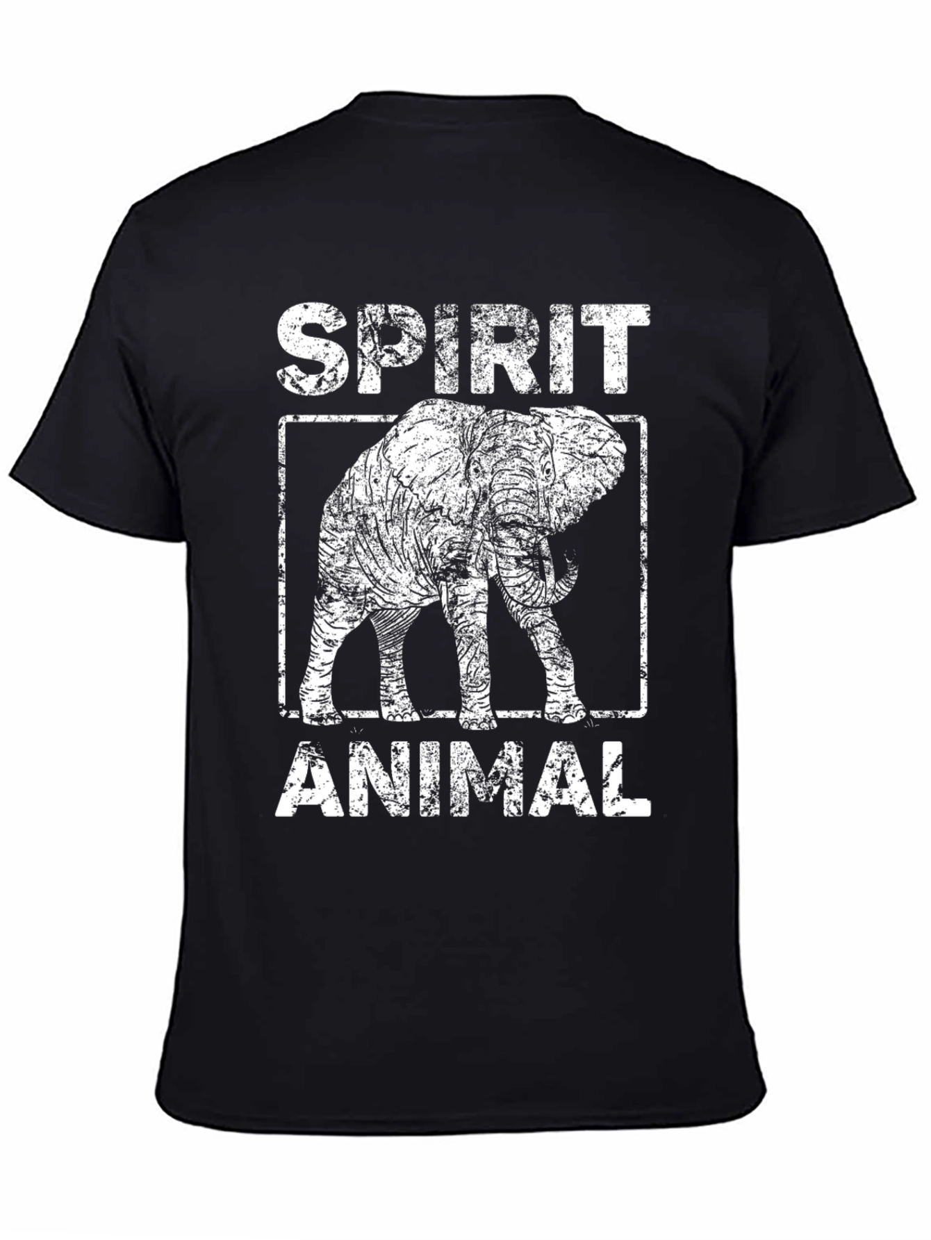 Black Spirit Animal Elephant Graphic Tee - Black view 4
