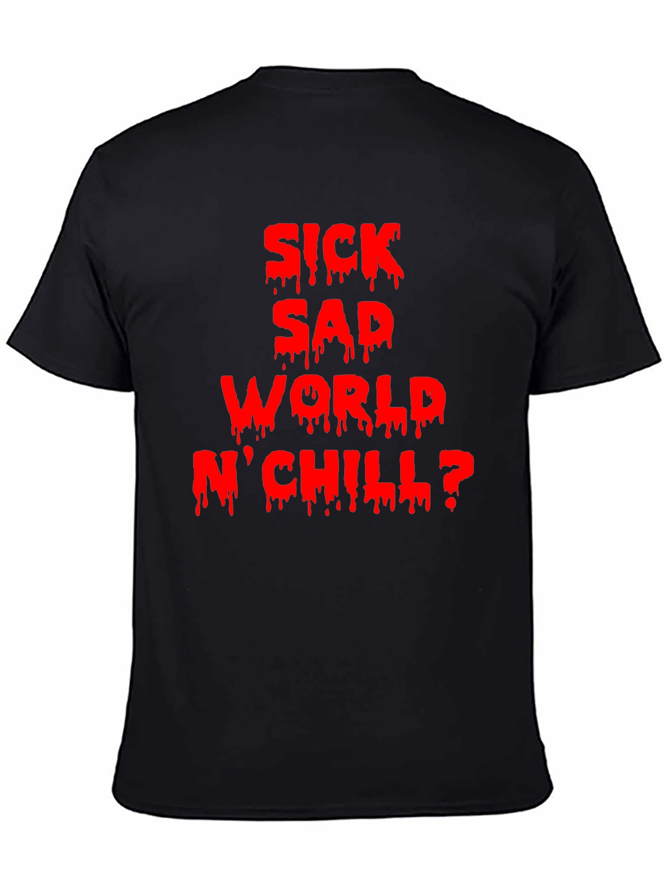 Black Sick Sad World N'Chill? Graphic Tee - Black view 4