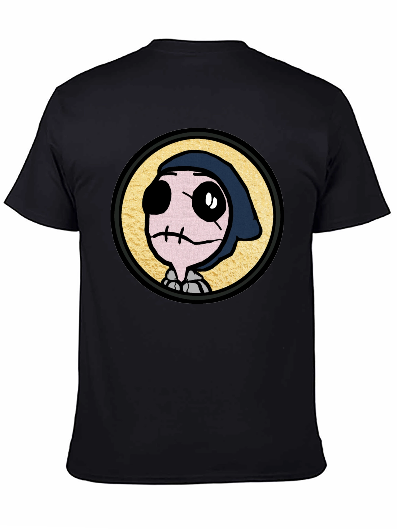 Black Grim Reaper Cartoon Graphic T-Shirt view 4