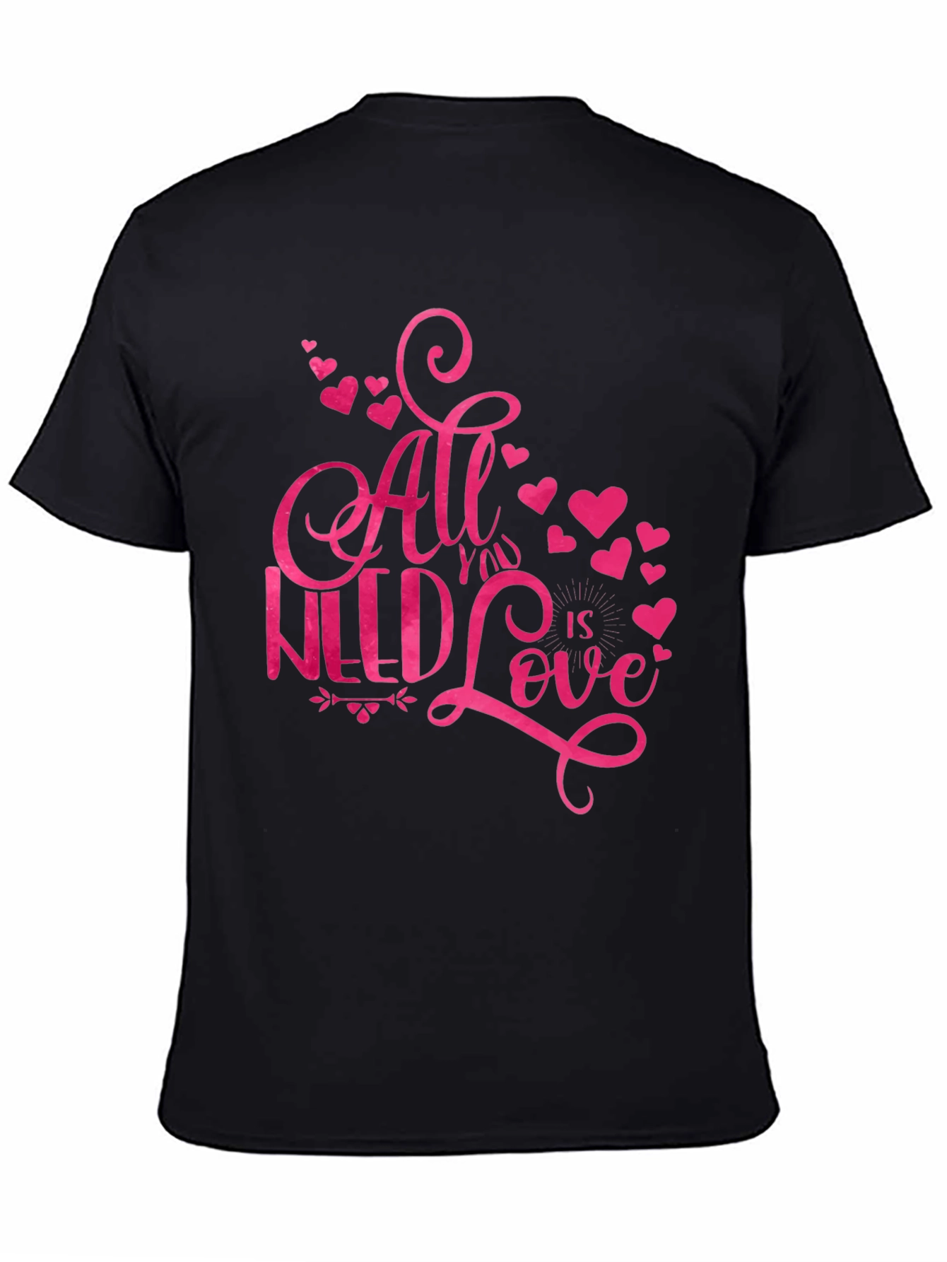 Black All You Need Is Love T-Shirt view 4