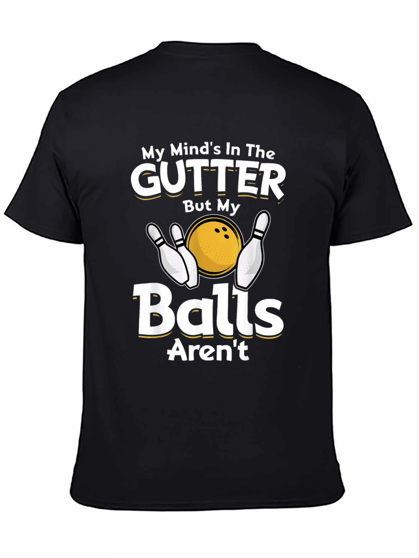 Black My Mind's In The Gutter Bowling T-Shirt view 4