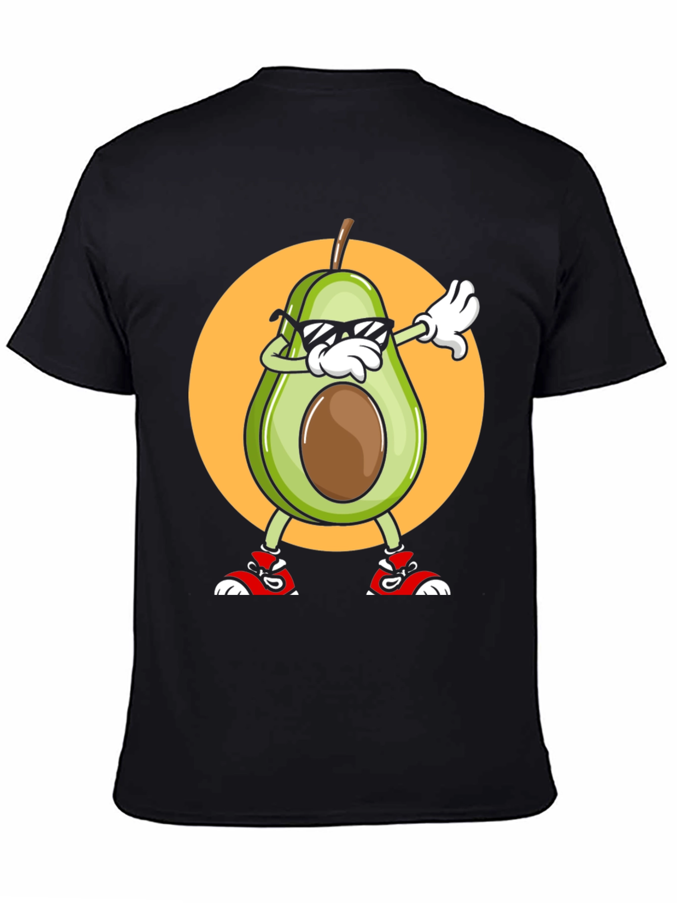 Black Avocado Dabbing Graphic Tee - Cool Cartoon T-Shirt view 4