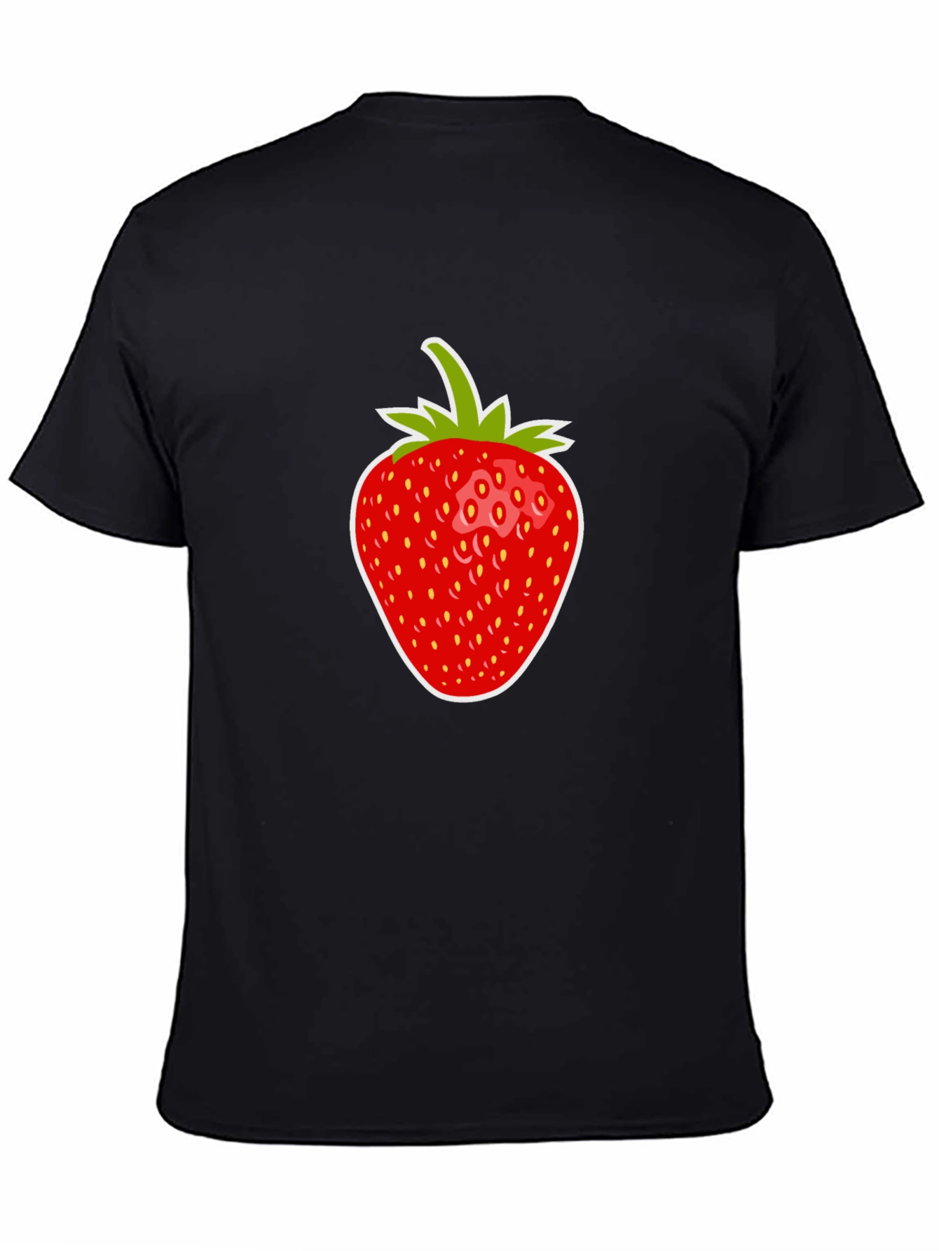 Black Strawberry Graphic Tee - Casual Black T-Shirt view 4