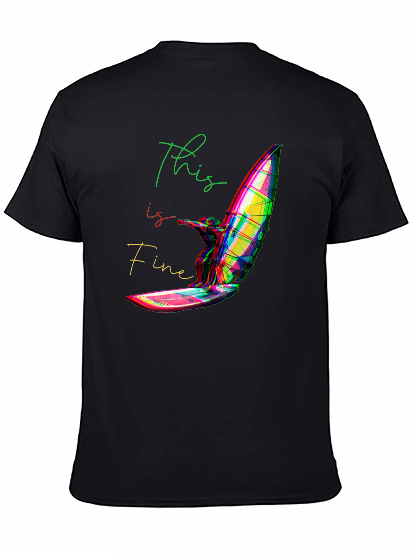 Black This is Fine Windsurfing T-Shirt - Black view 4