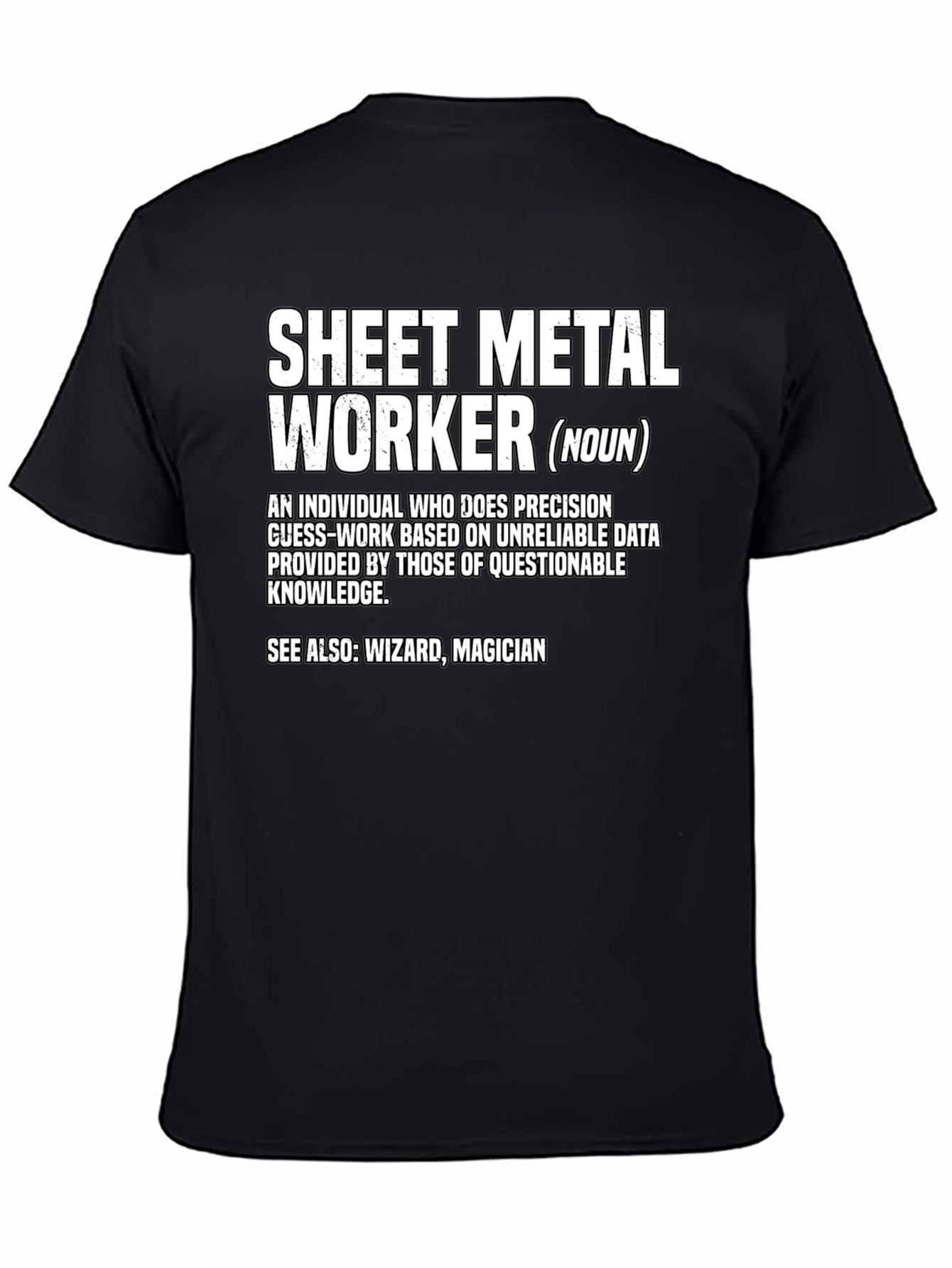 Black Sheet Metal Worker Graphic Tee view 4