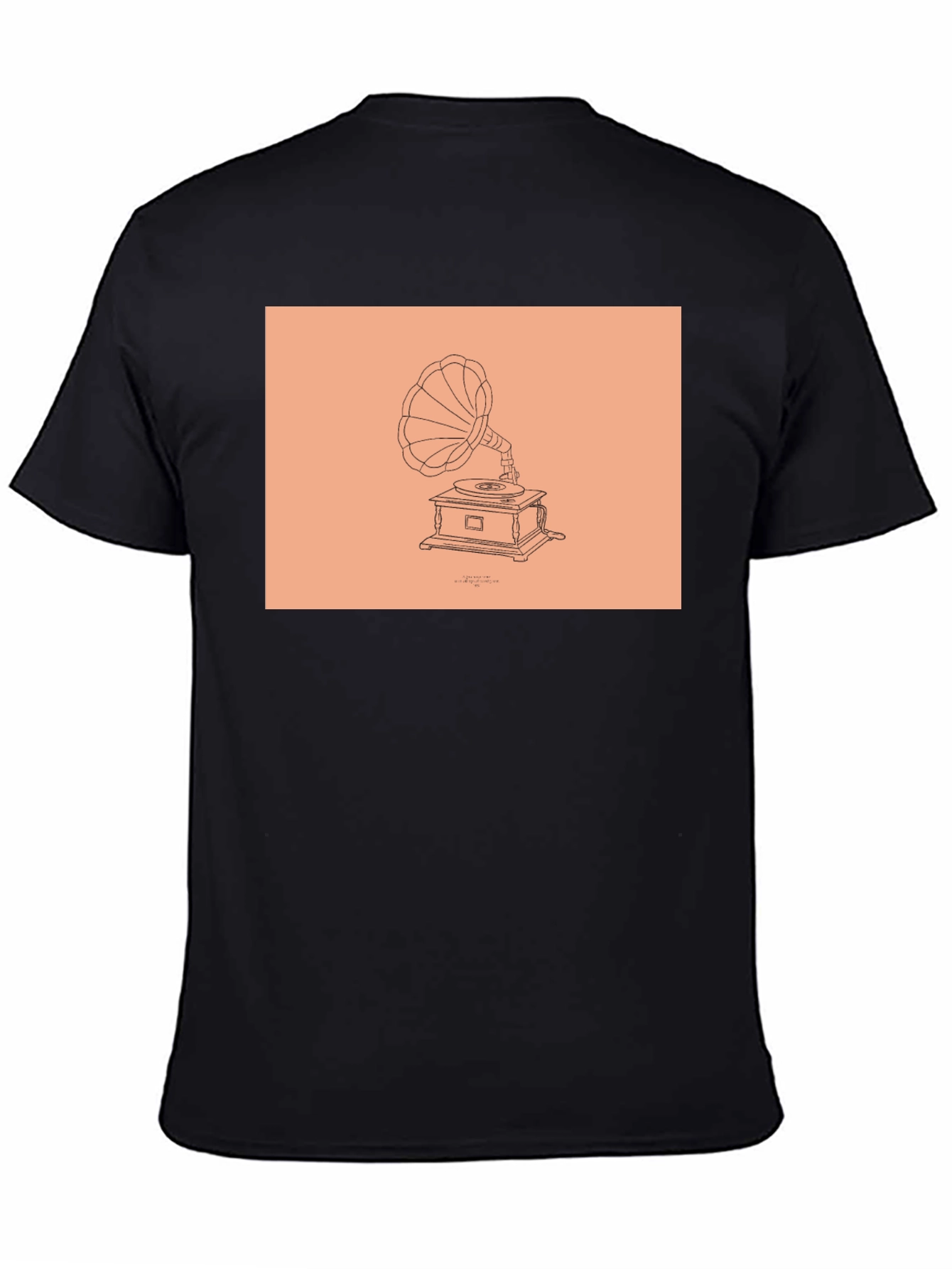 Black Vintage Gramophone T-Shirt - Retro Style view 4