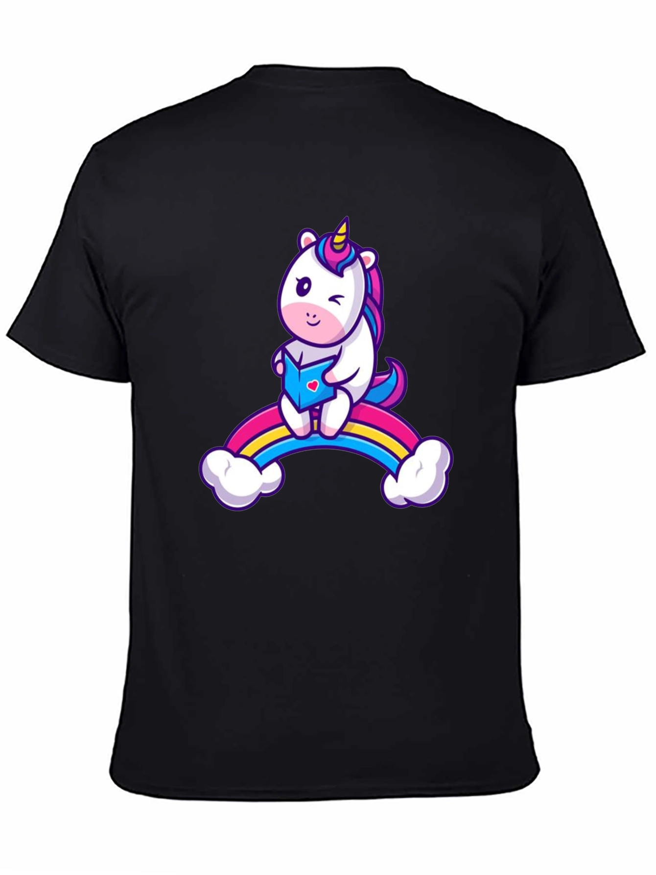 Black Unicorn Rainbow T-Shirt - Magical Fun Style view 4
