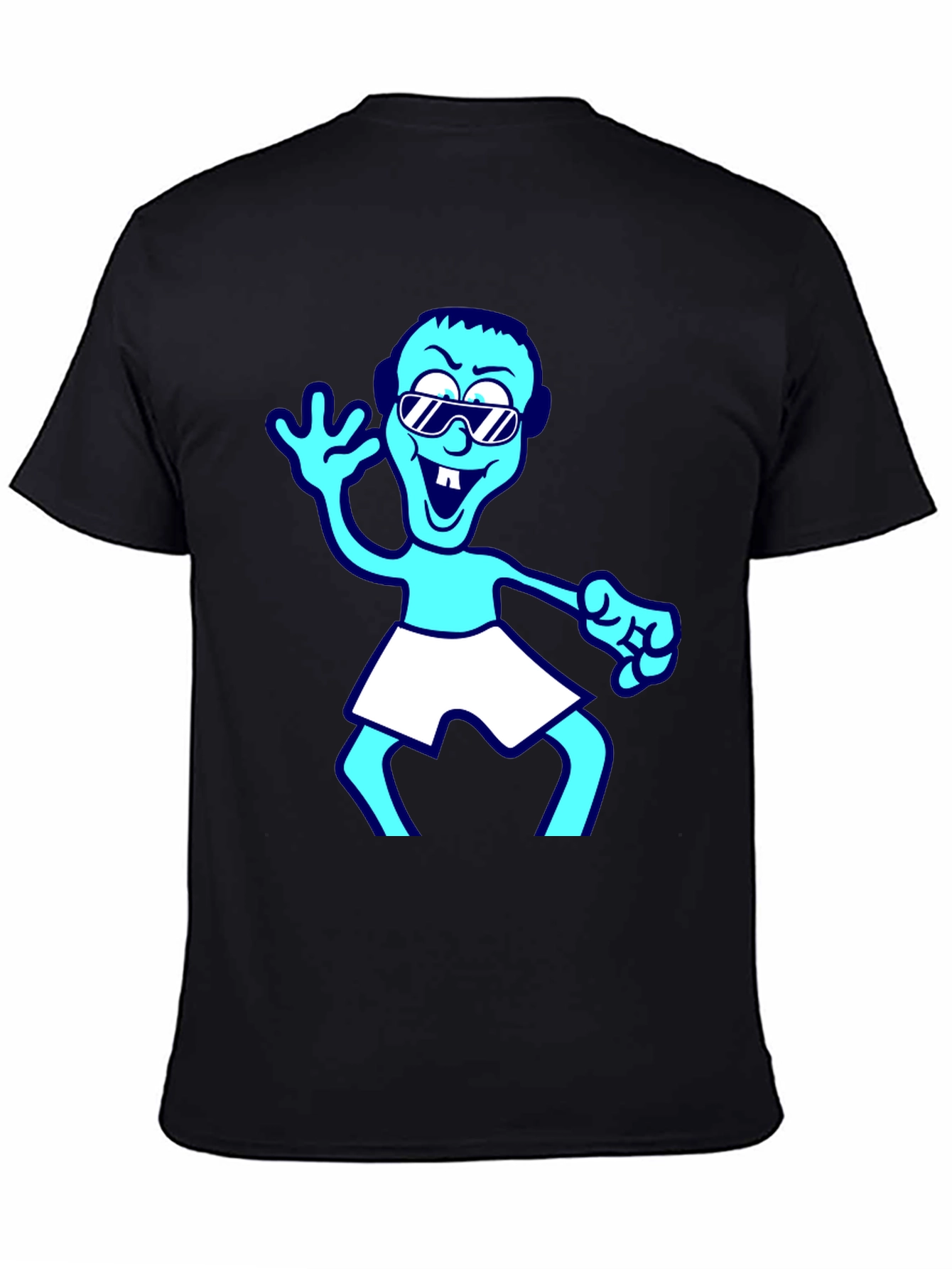 Black Cartoon Graphic T-Shirt - Black view 4