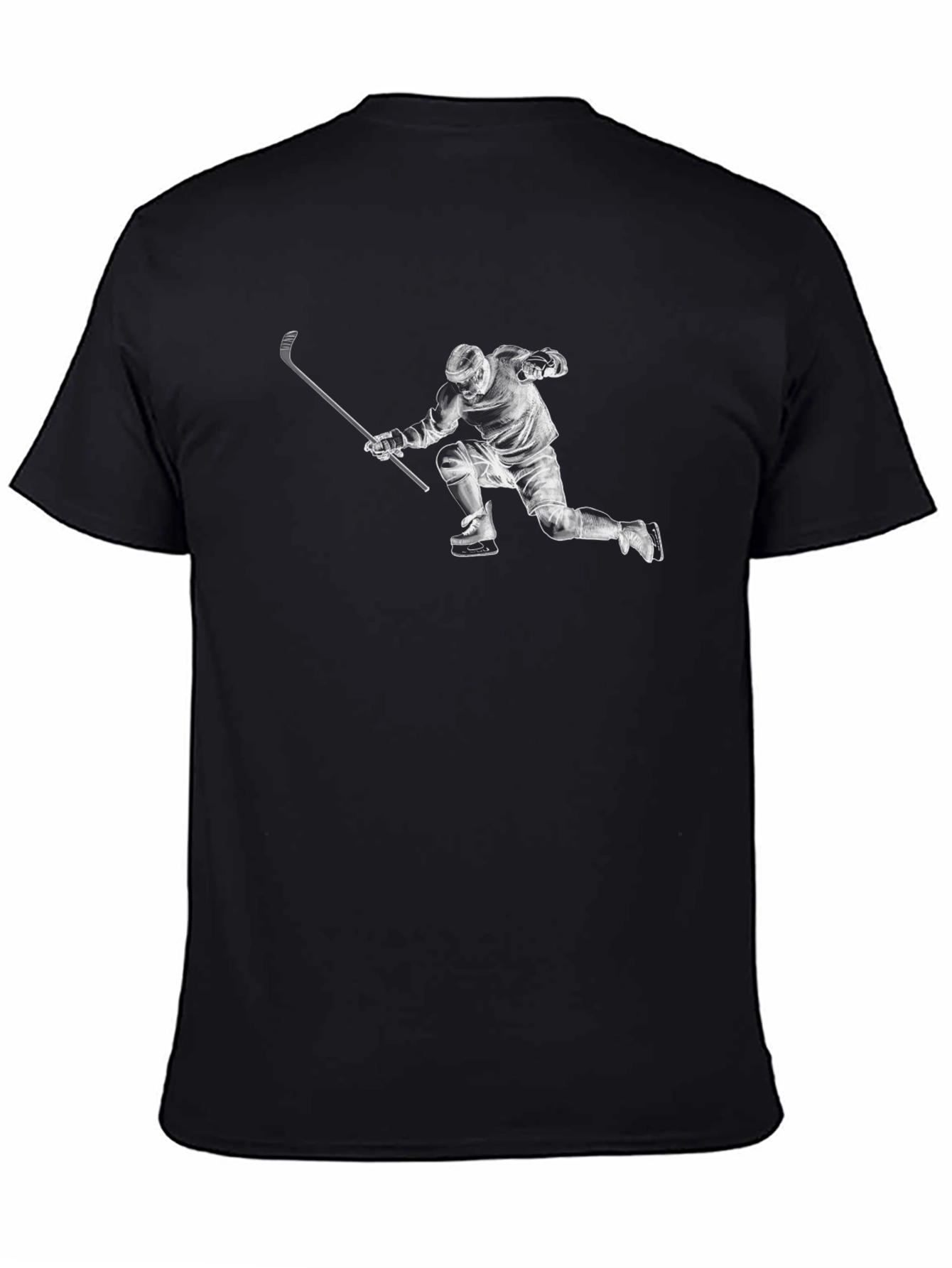 Black Hockey Player Graphic T-Shirt view 4