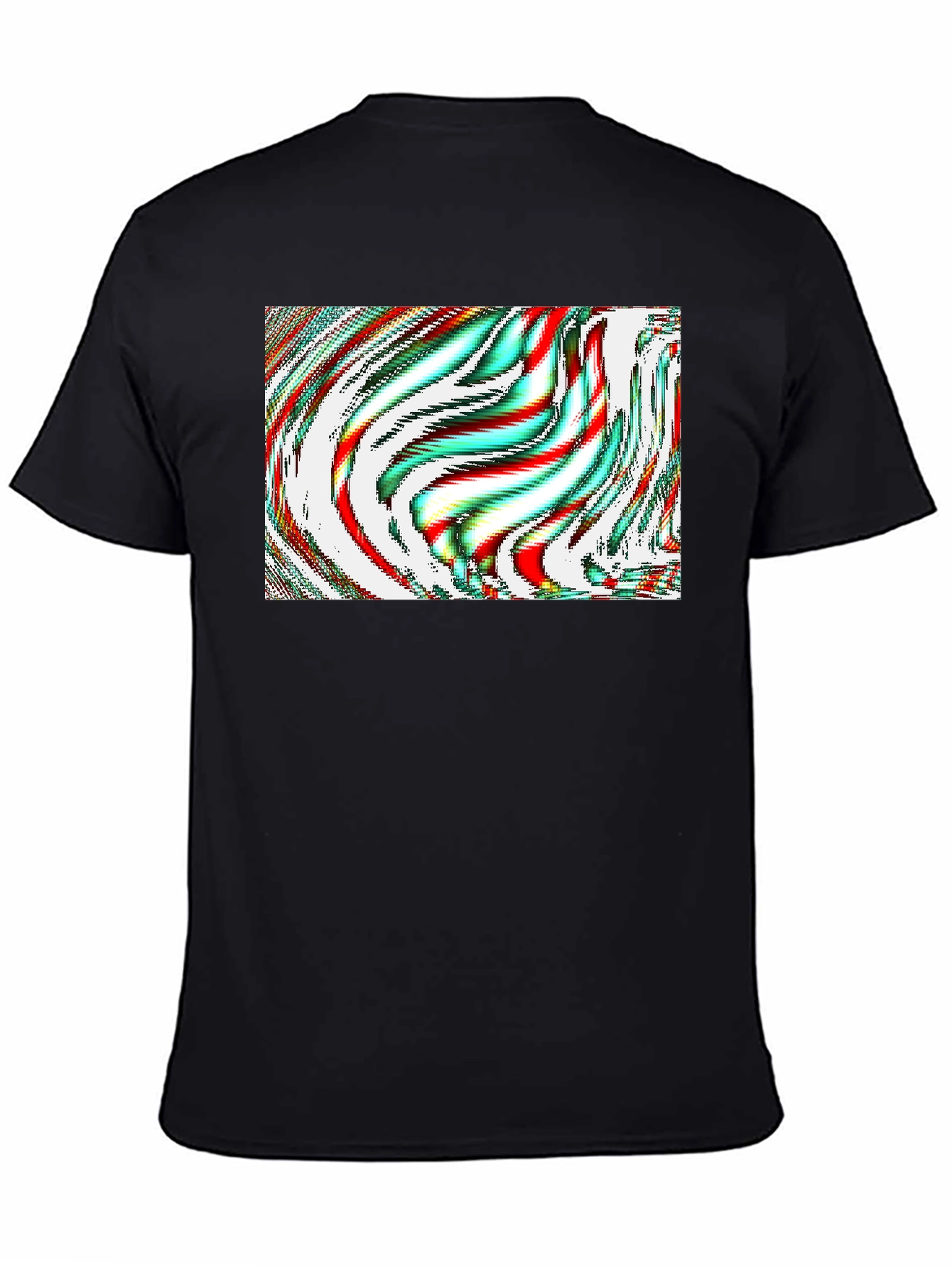 Black Abstract Art Graphic Tee - Men's Black T-Shirt view 4