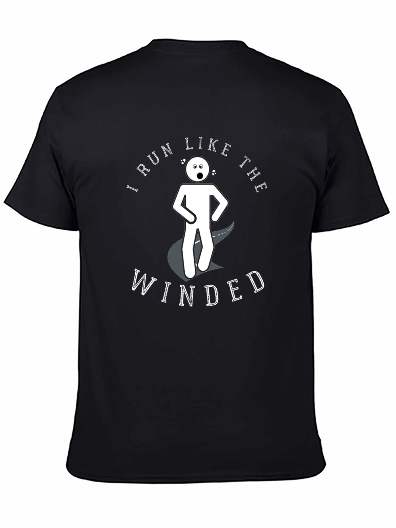 Black Humorous "I Run Like The Winded" Graphic Tee view 4