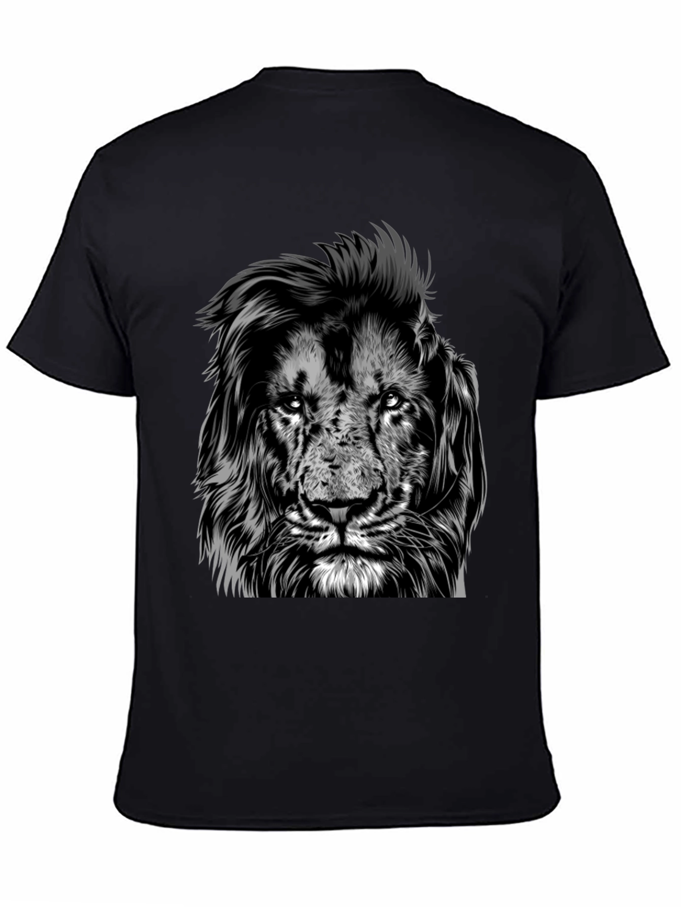 Black Lion Graphic Tee - Black Crew Neck Short Sleeve view 4