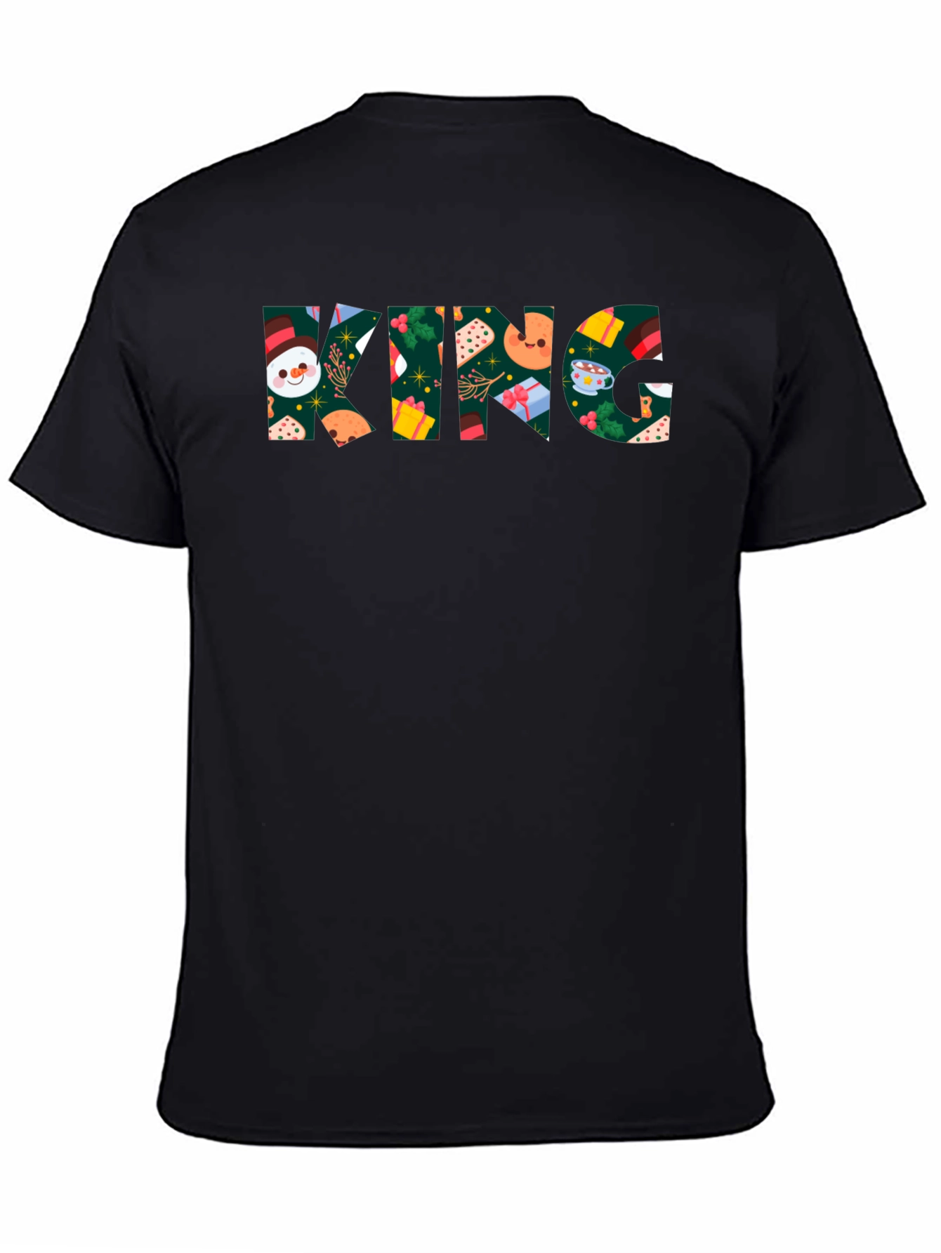 Black Festive King T-Shirt: Holiday Cheer view 4
