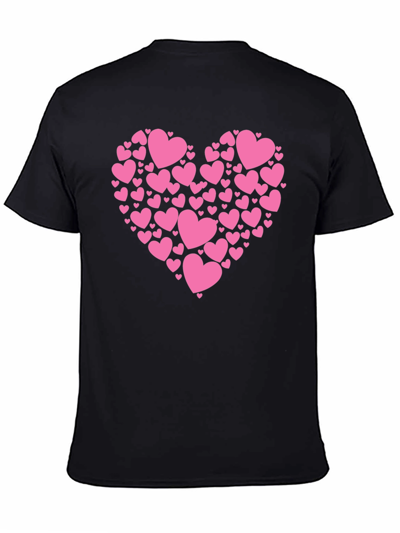 Black Heart Made of Hearts Graphic Tee - Black Cotton Blend T-Shirt view 4