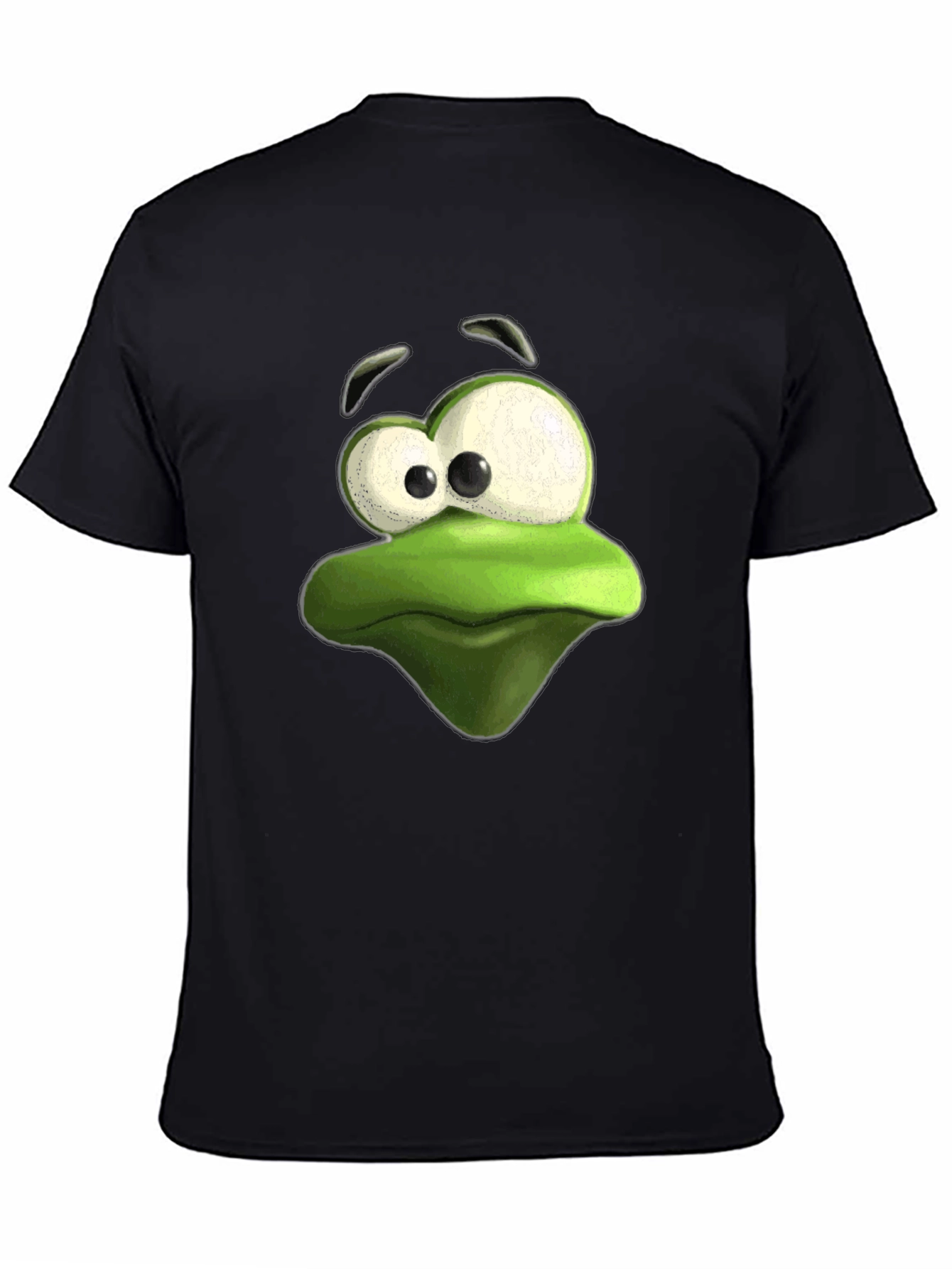 Black Frog Face Graphic Tee - Black Cotton T-Shirt view 4