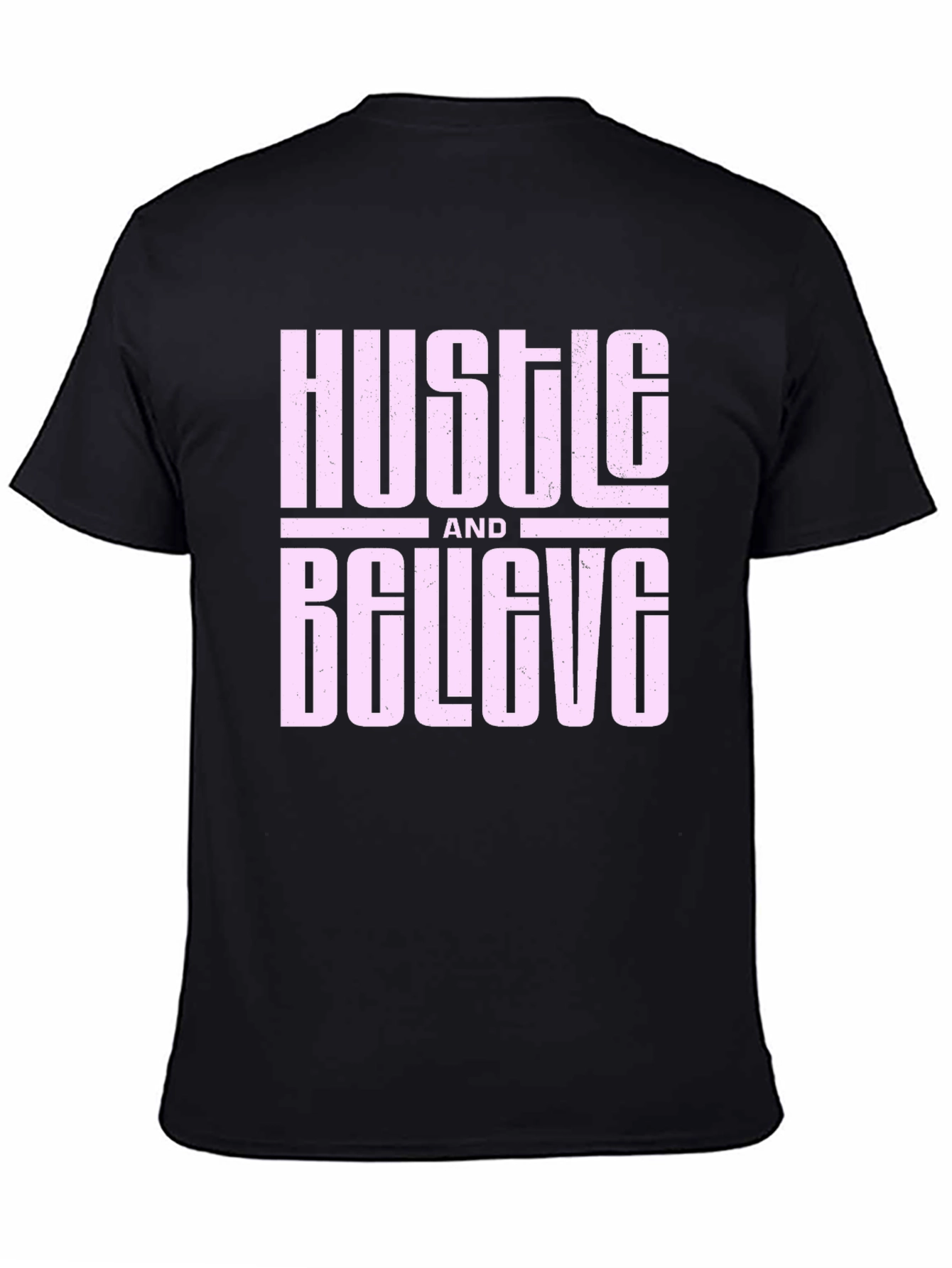 Black Hustle and Believe Graphic Tee - Black view 4