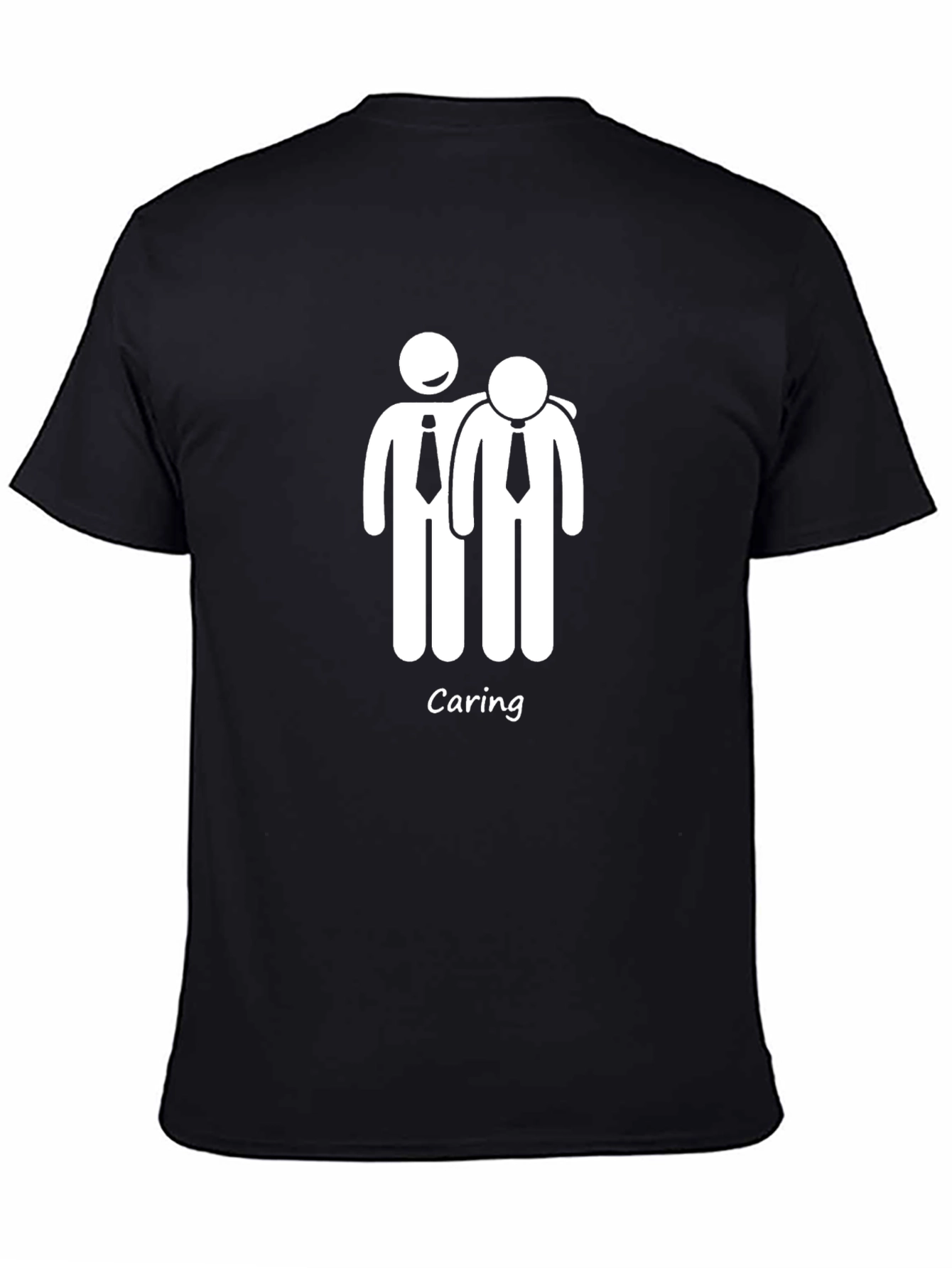 Black Caring Stick Figure Graphic T-Shirt view 4