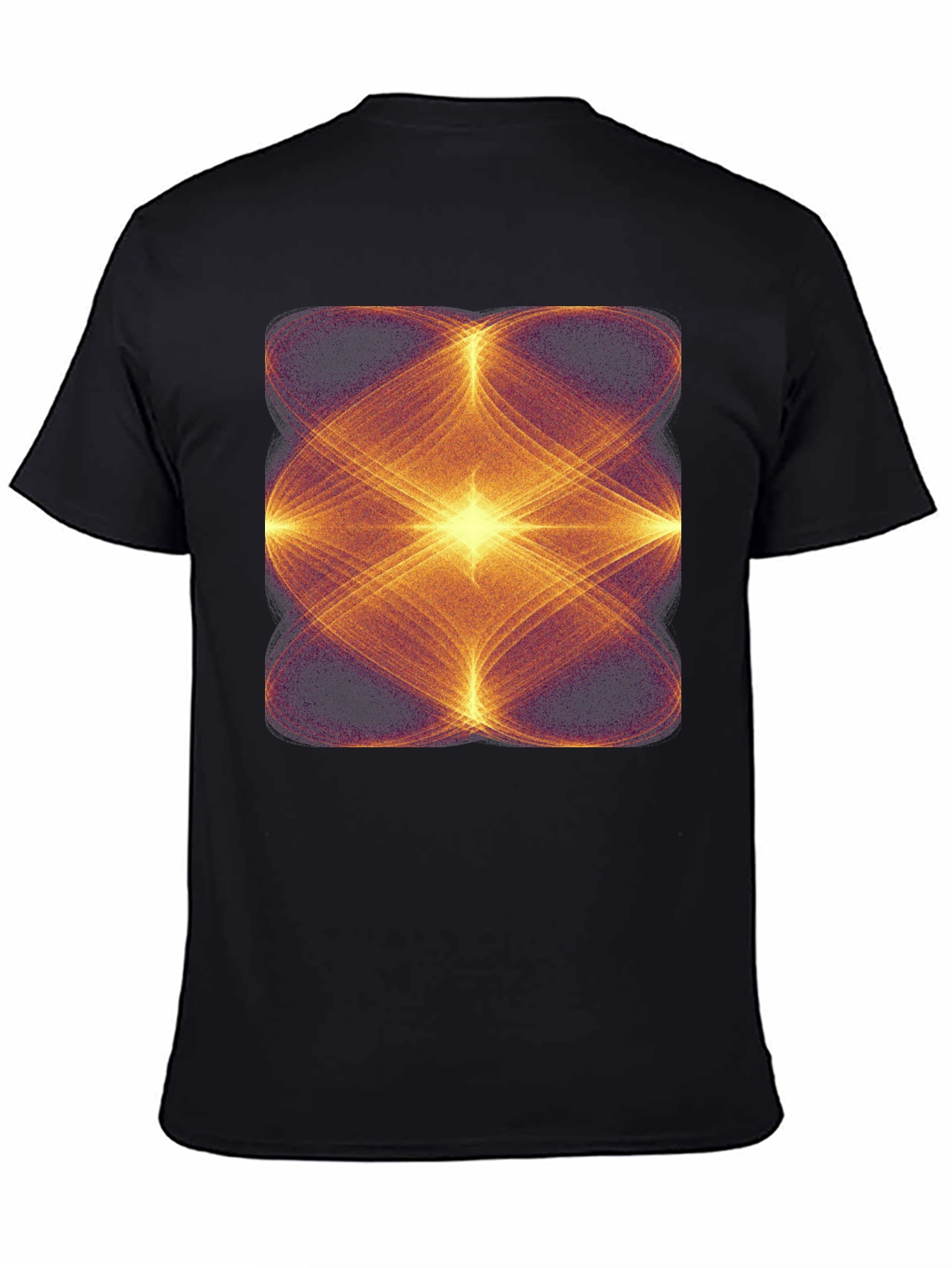 Black Geometric Light Pattern Black Tee view 4