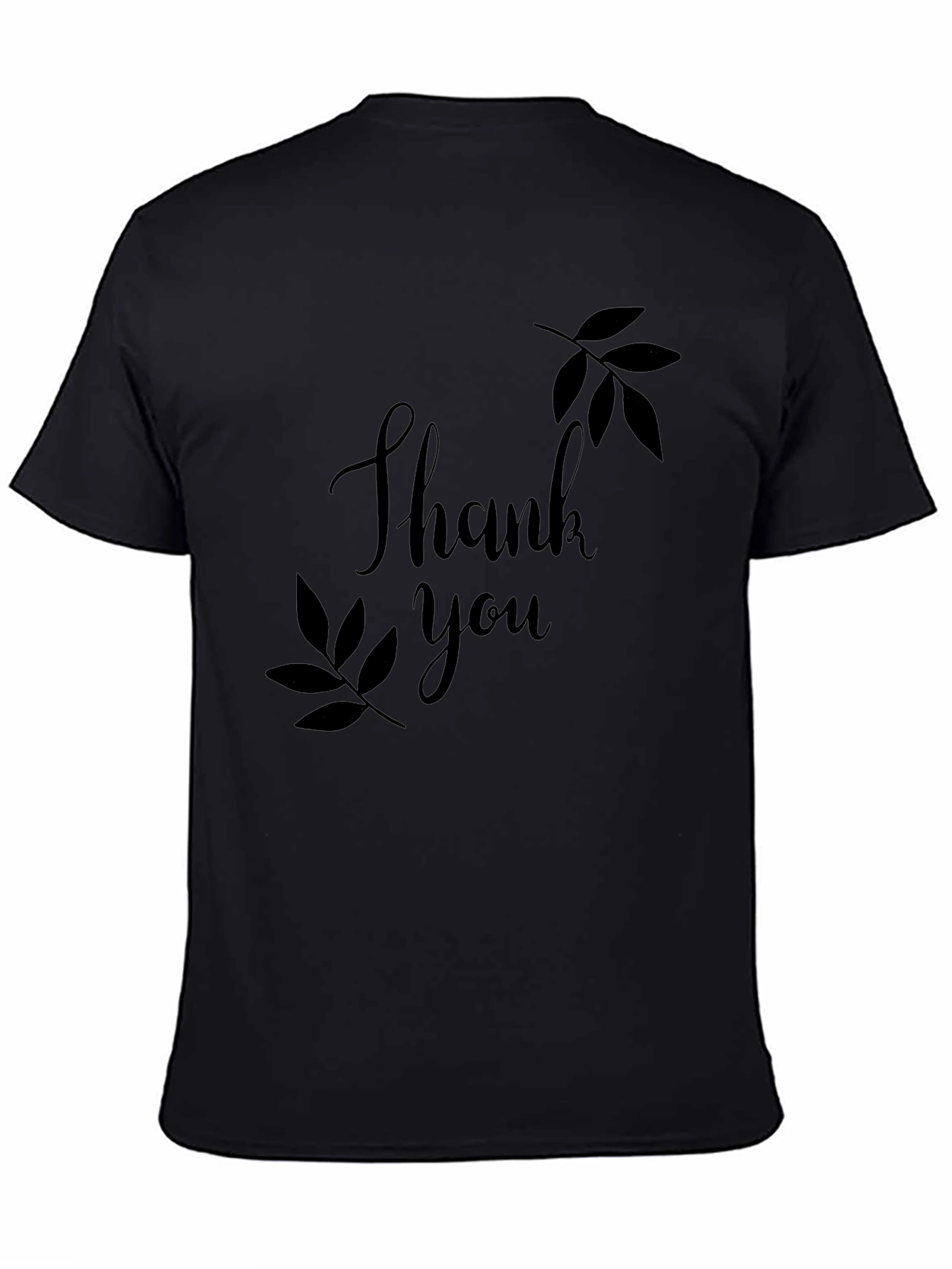 Black Thank You Graphic Print Tee - Stylish Unisex Design view 4