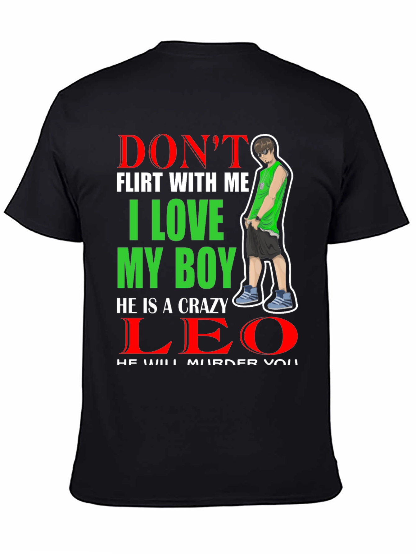 Black Don't Flirt With Me I Love My Boy T-Shirt view 4