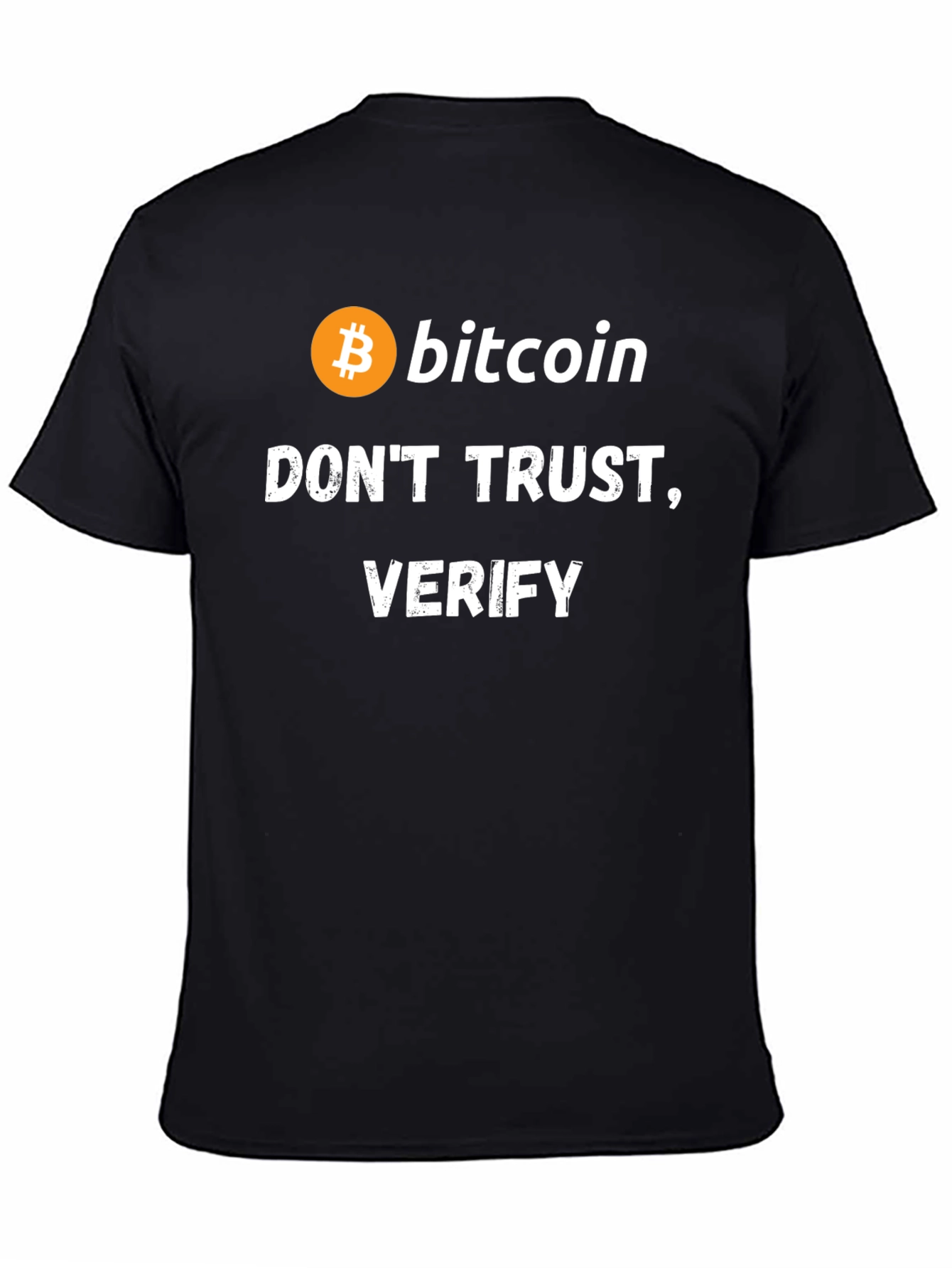 Black Bitcoin Don't Trust Verify Black T-Shirt view 4