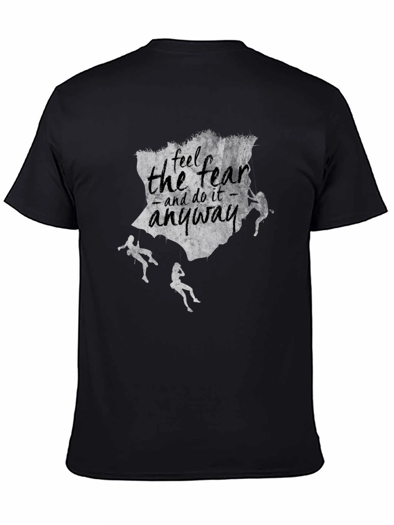 Black Fearless Climbing T-Shirt - Inspirational Design view 4