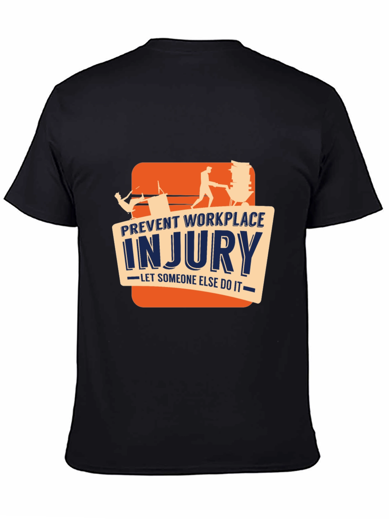 Black Prevent Workplace Injury Graphic Tee view 4
