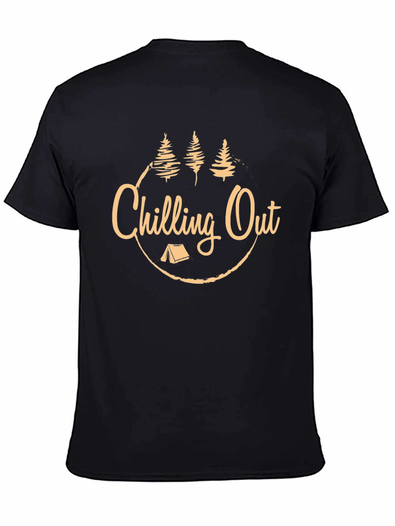 Black Chilling Out Camping Graphic T-Shirt view 4