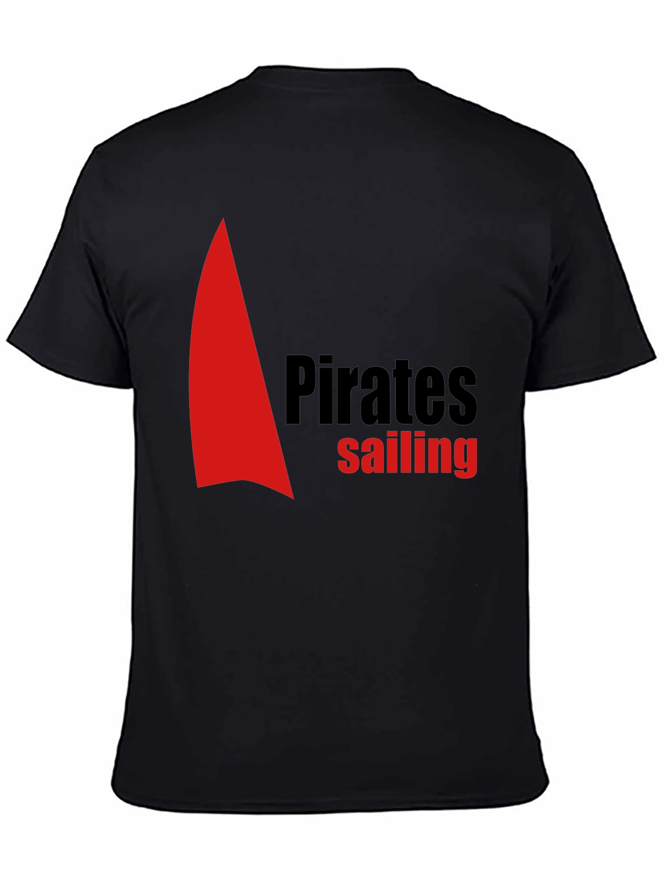Black Pirates Sailing Black Cotton T-Shirt view 4