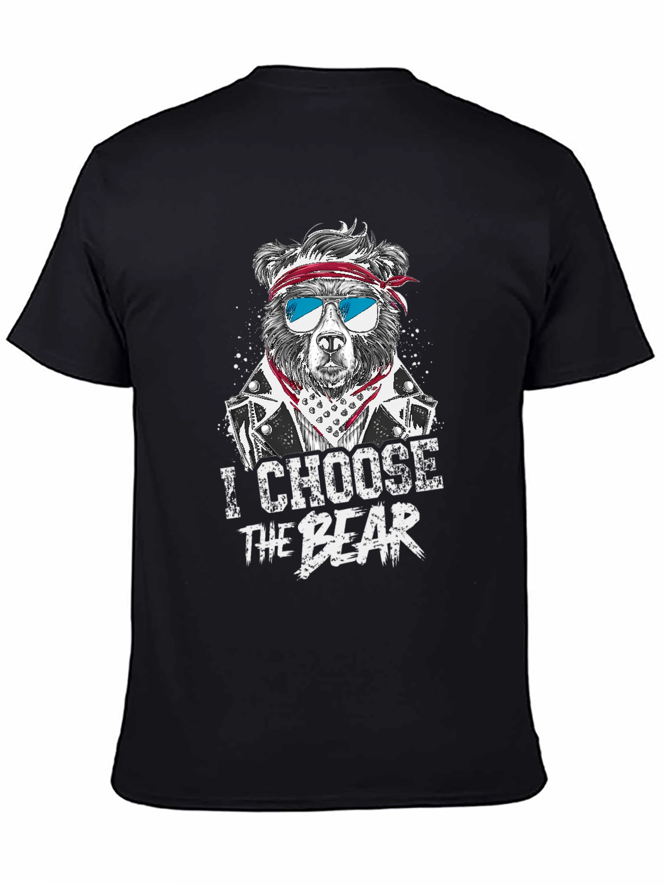 Black I Choose The Bear T-Shirt - Graphic Tee for Men view 4