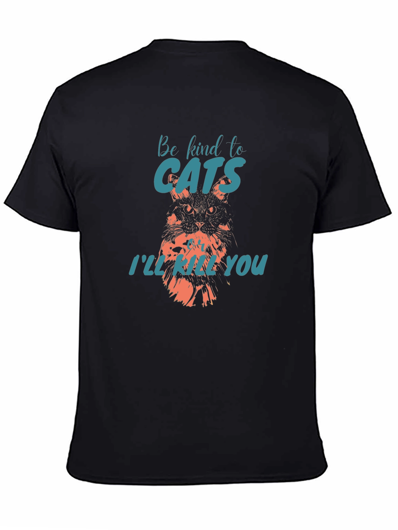 Black Be Kind to Cats Graphic Tee - Soft Cotton view 4