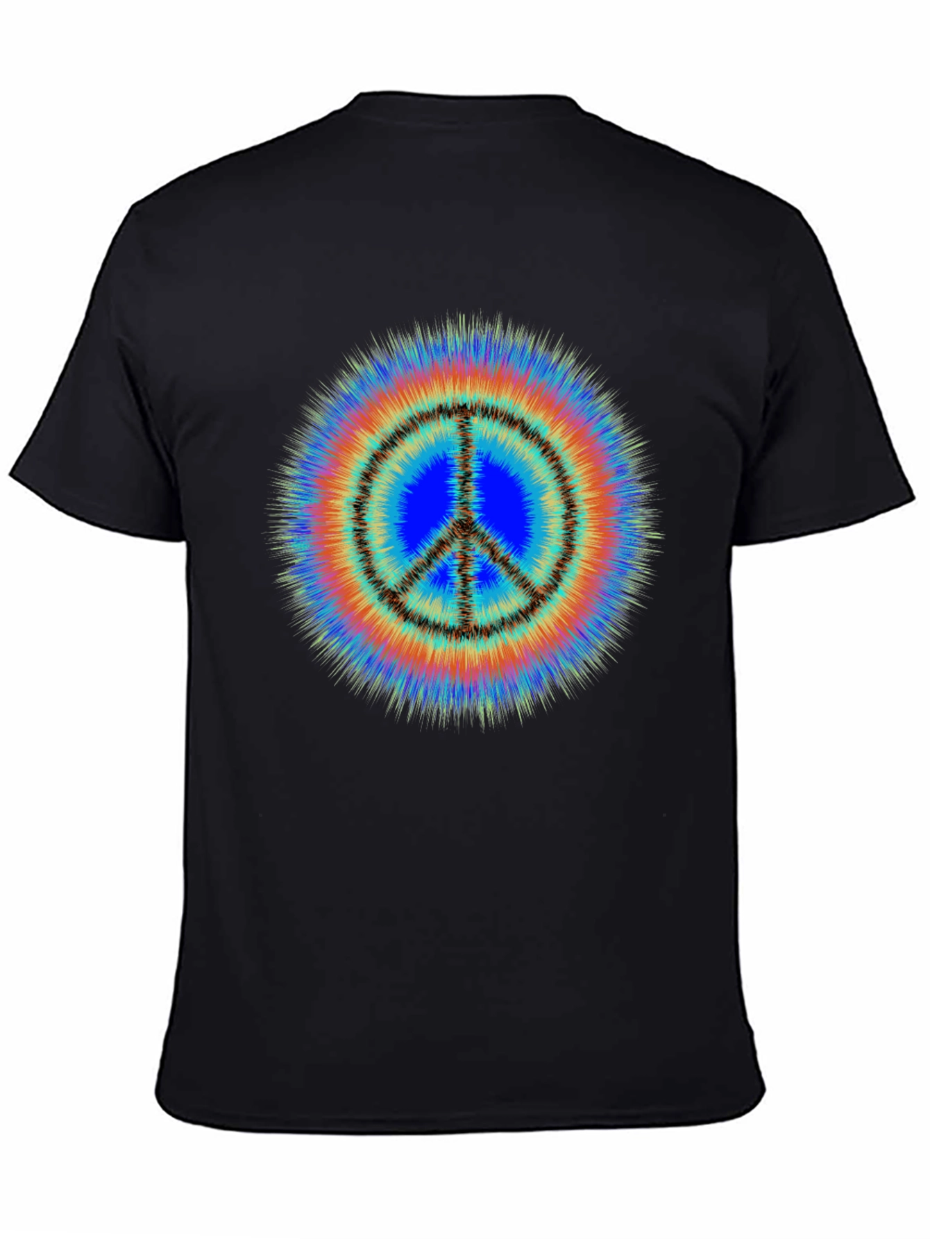 Black Retro Peace Sign Tie Dye T-Shirt - Groovy Style view 4