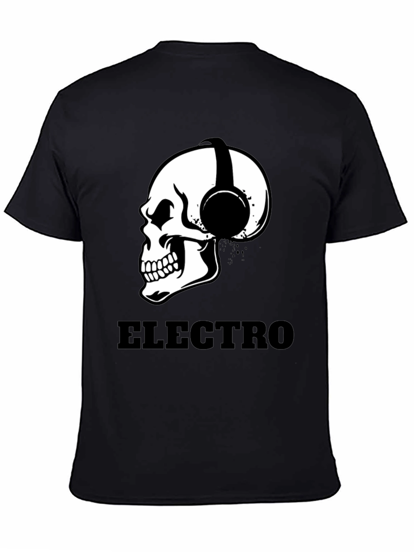 Black Electro Skull T-Shirt view 4
