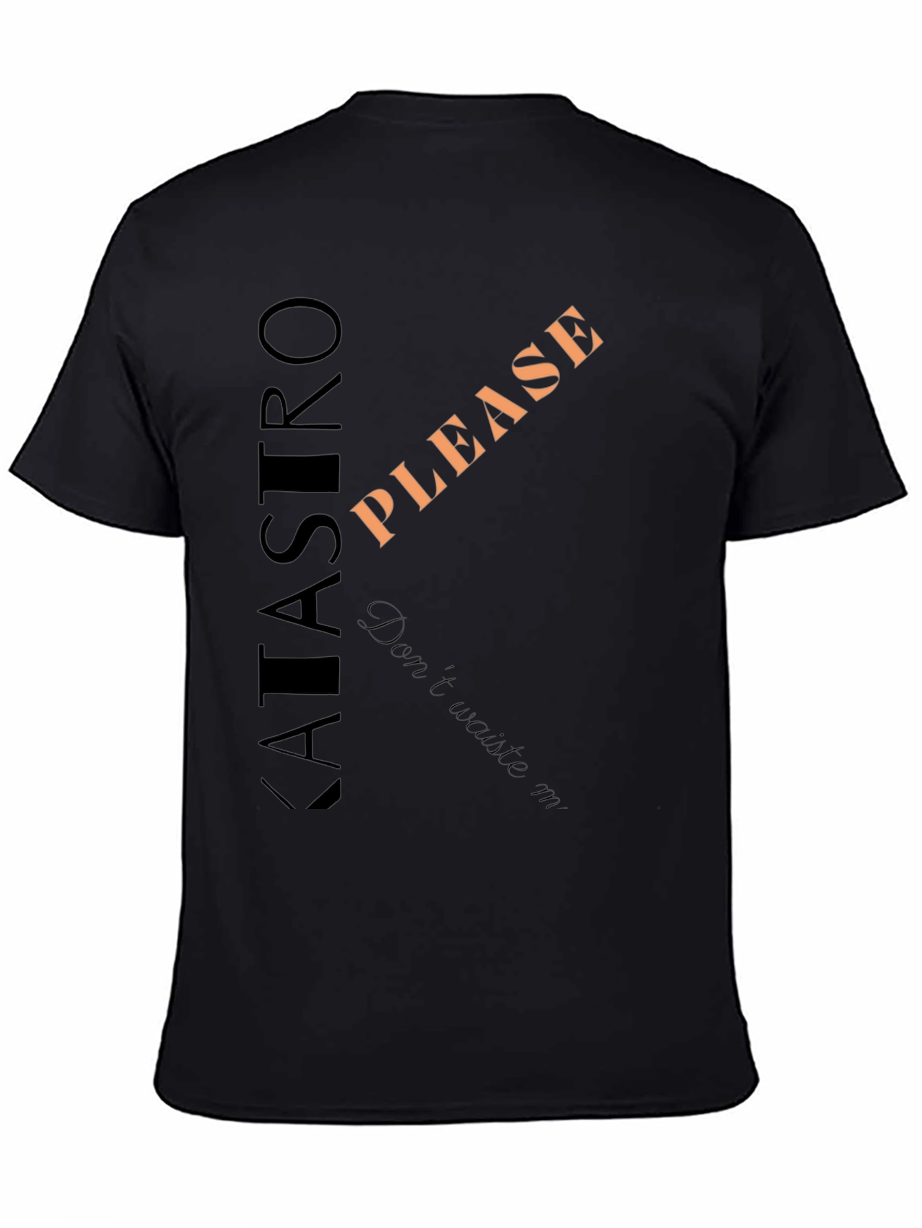 Black KATASTRO PLEASE Men's Graphic Tee view 4