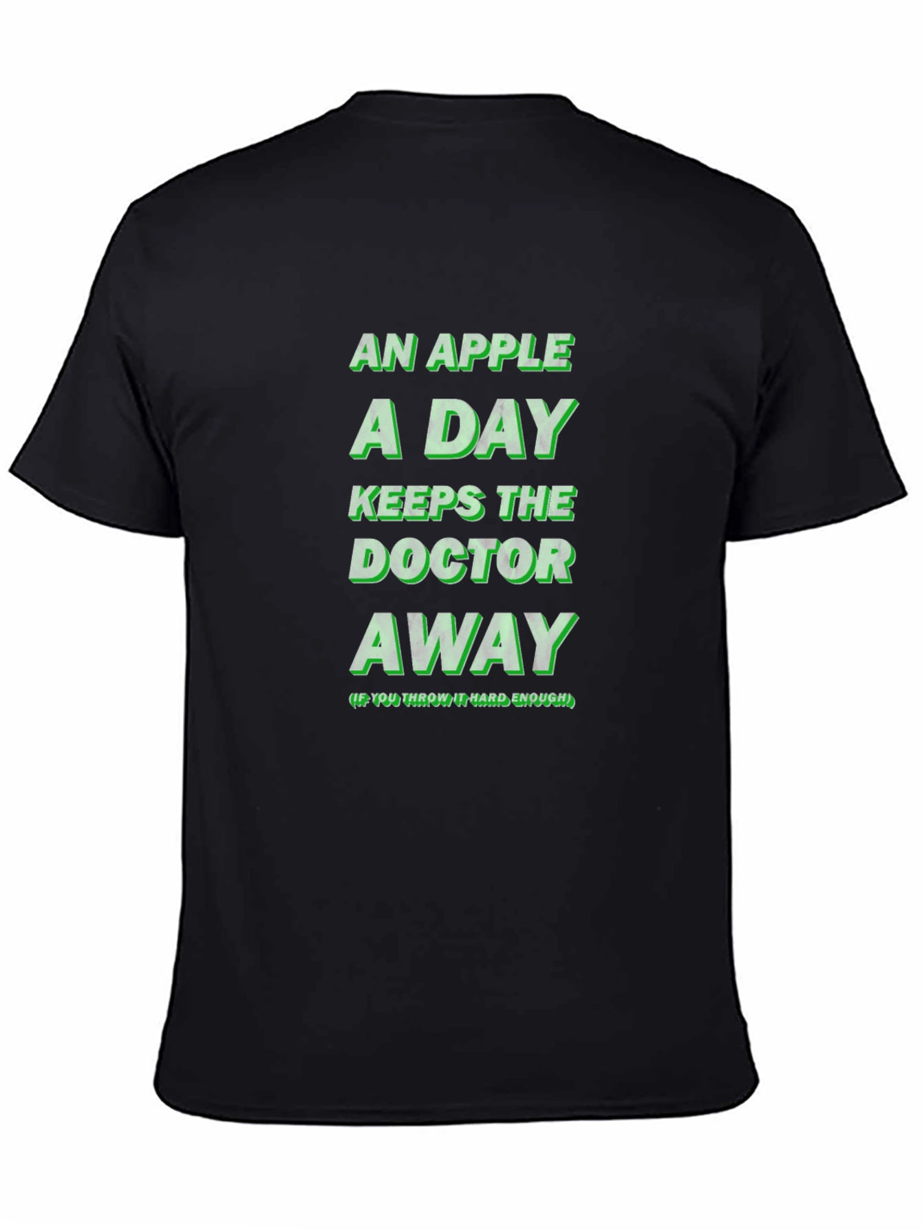 Black An Apple A Day Funny Novelty Graphic T-Shirt view 4