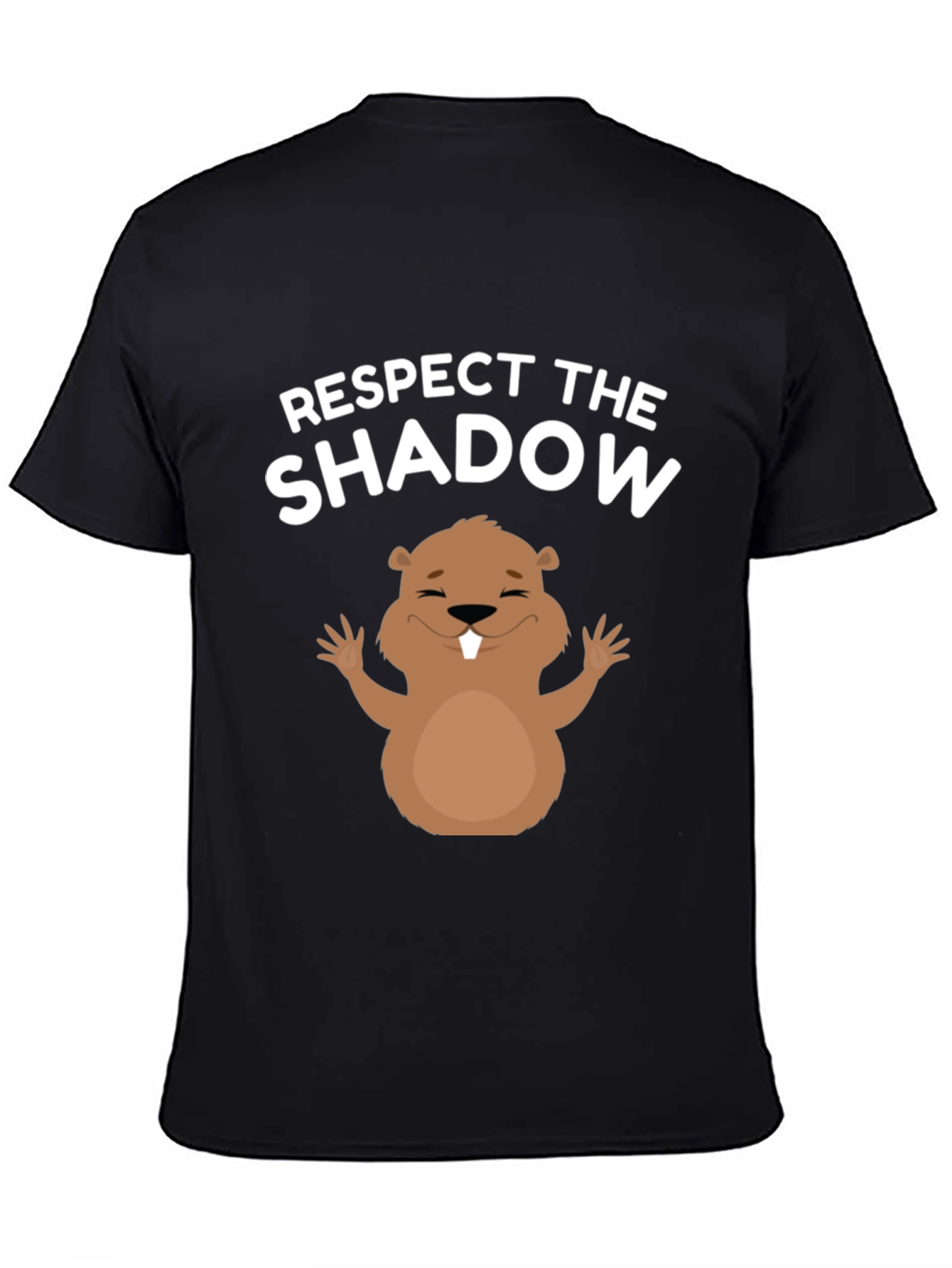 Black Respect the Shadow T-Shirt Groundhog Day Tee view 4