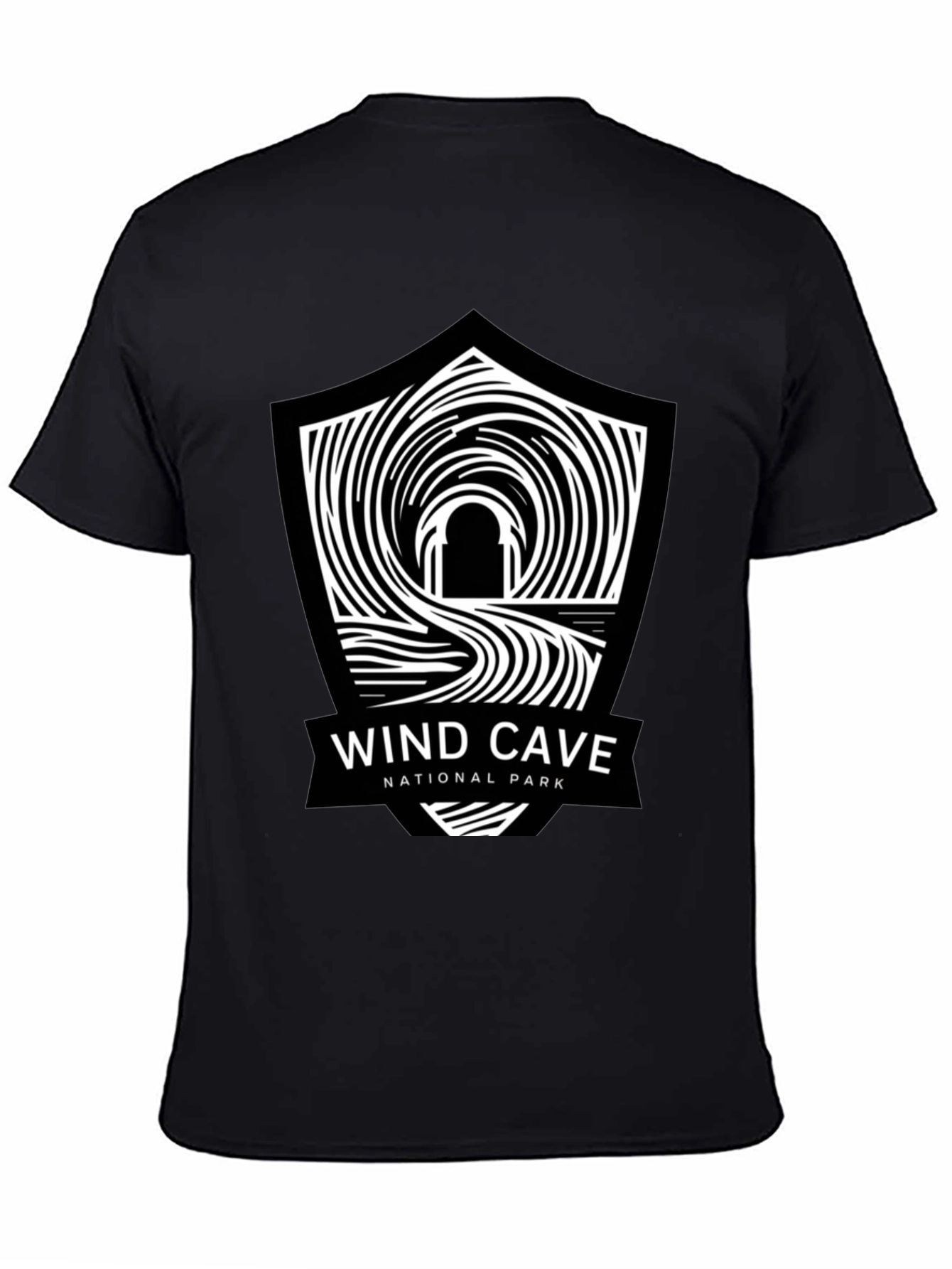Black Wind Cave National Park Black T-Shirt view 4