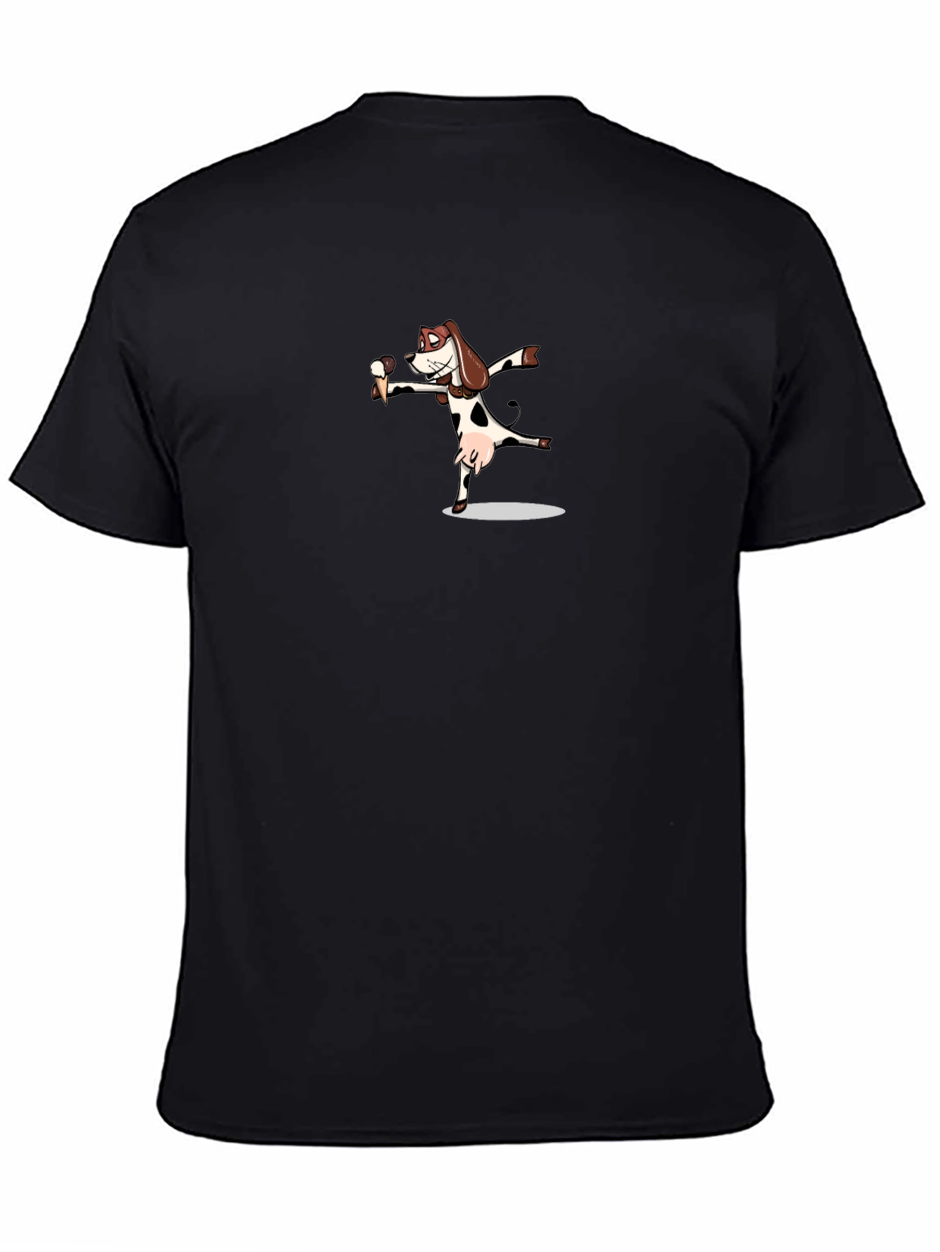 Black Funny Dab Cow Dog Black T-Shirt view 4